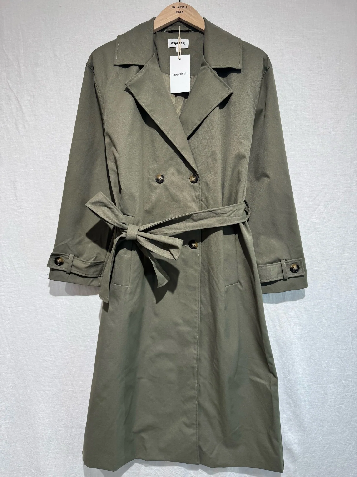 Addison Trench Coat Khaki - Image 11