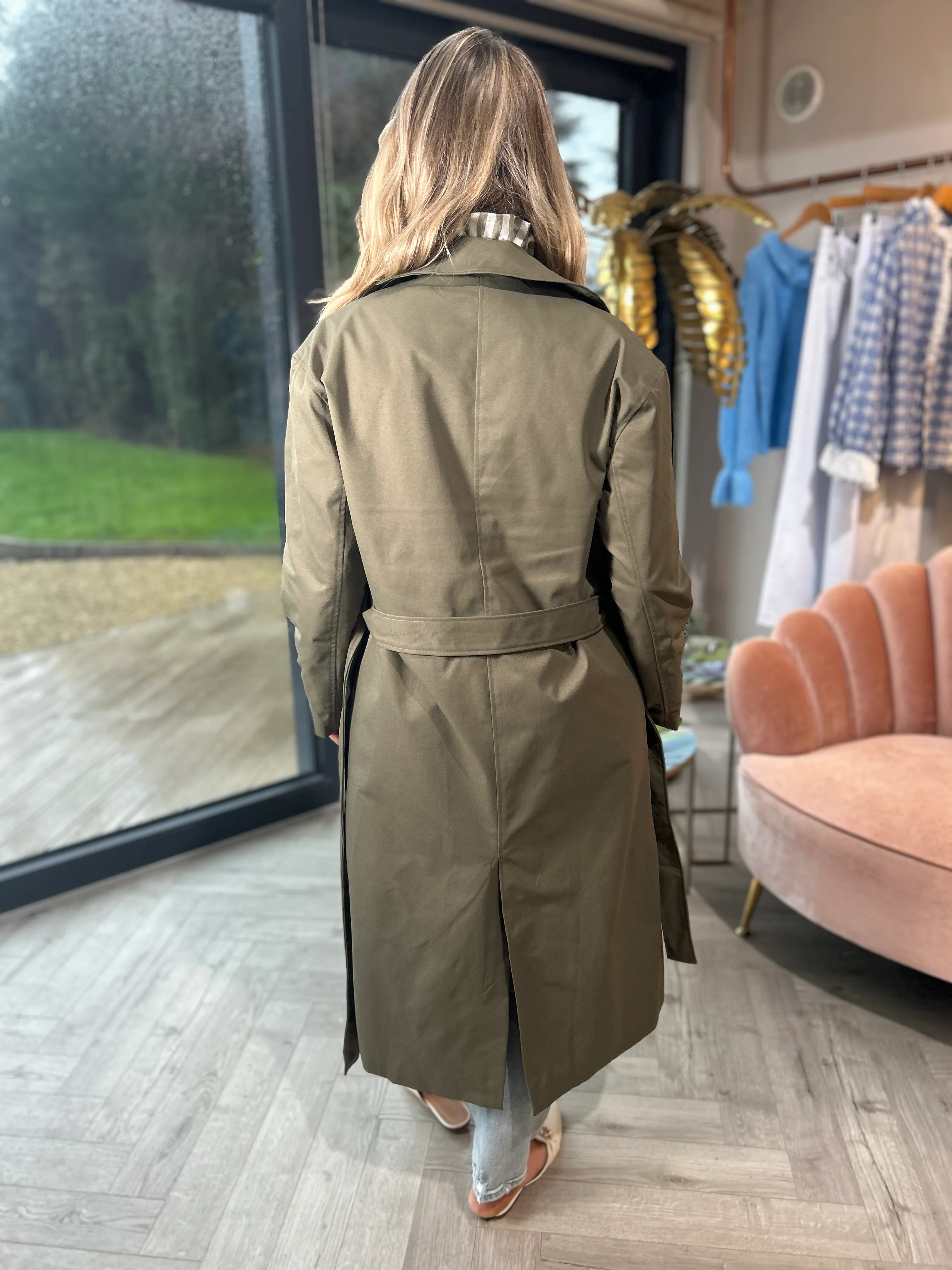 Addison Trench Coat Khaki - Image 9