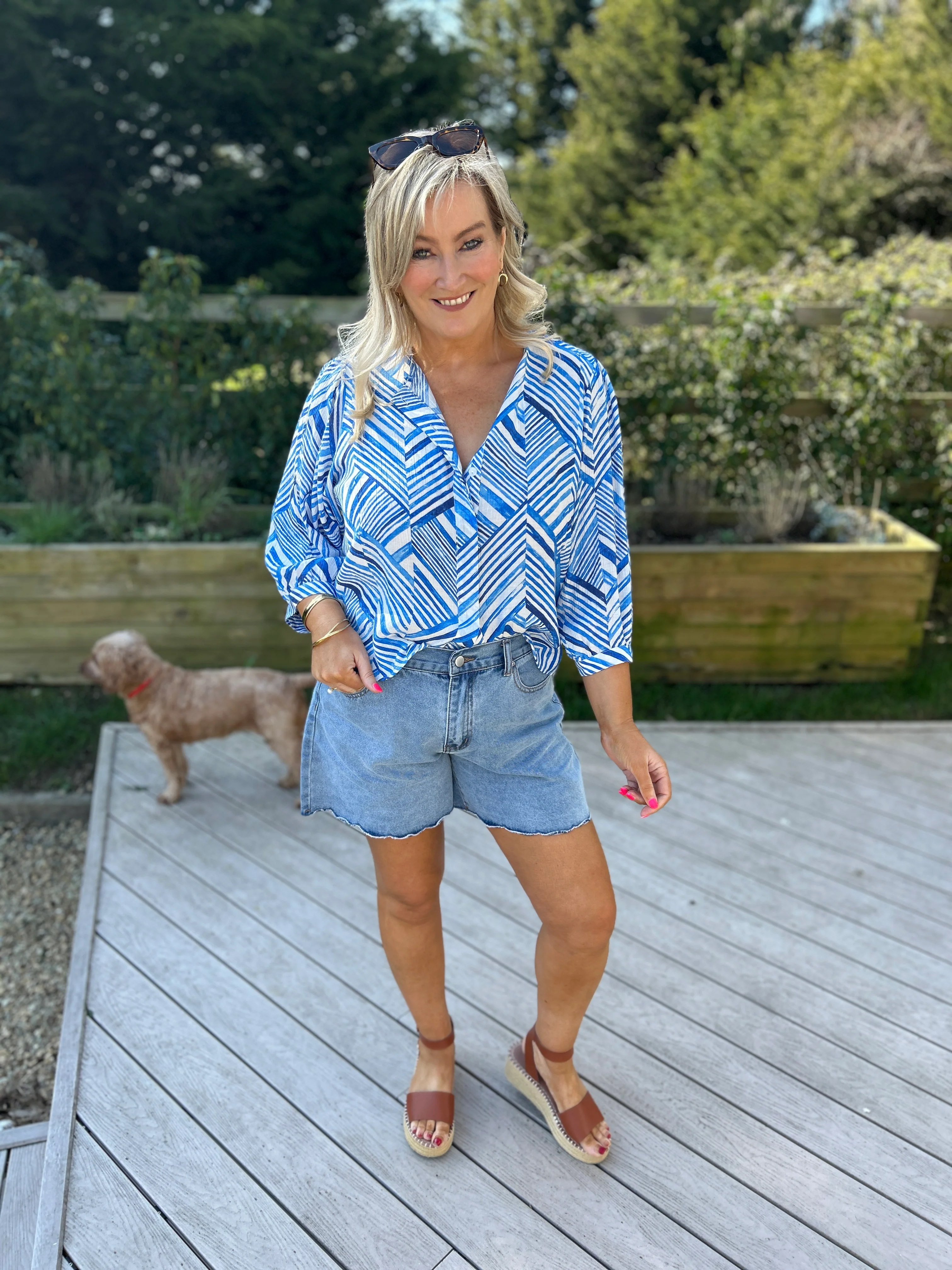 Amelia Scallop Denim Shorts - Image 13