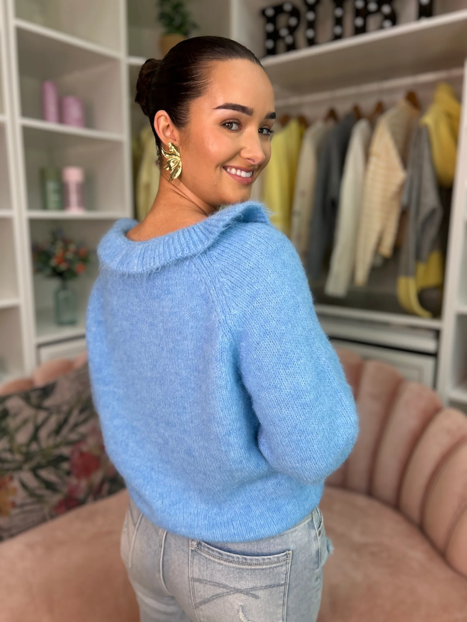 Anais Blue Ruffle Jumper - Image 4