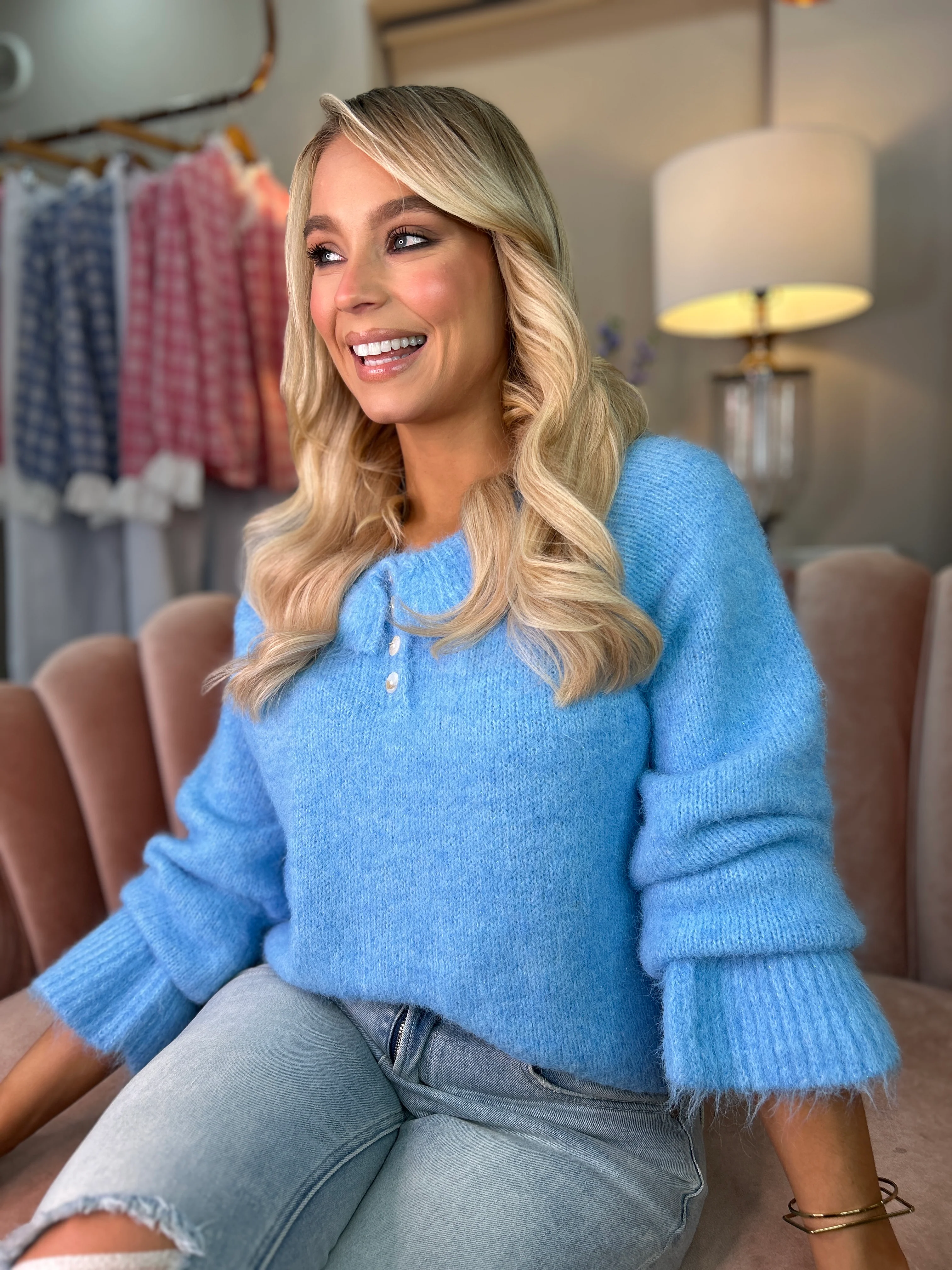 Anais Blue Ruffle Jumper - Image 5