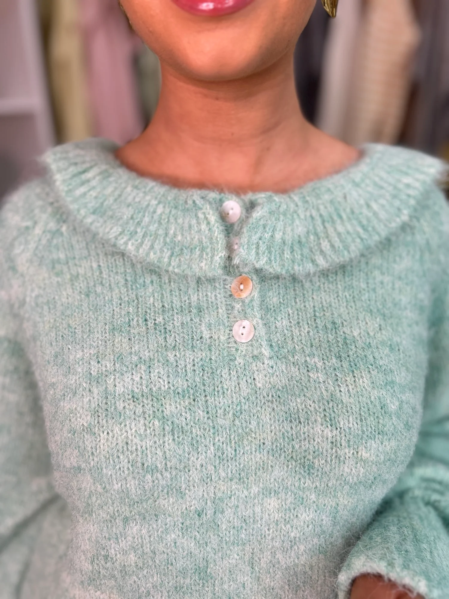 Anais Green Ruffle Jumper - Image 7