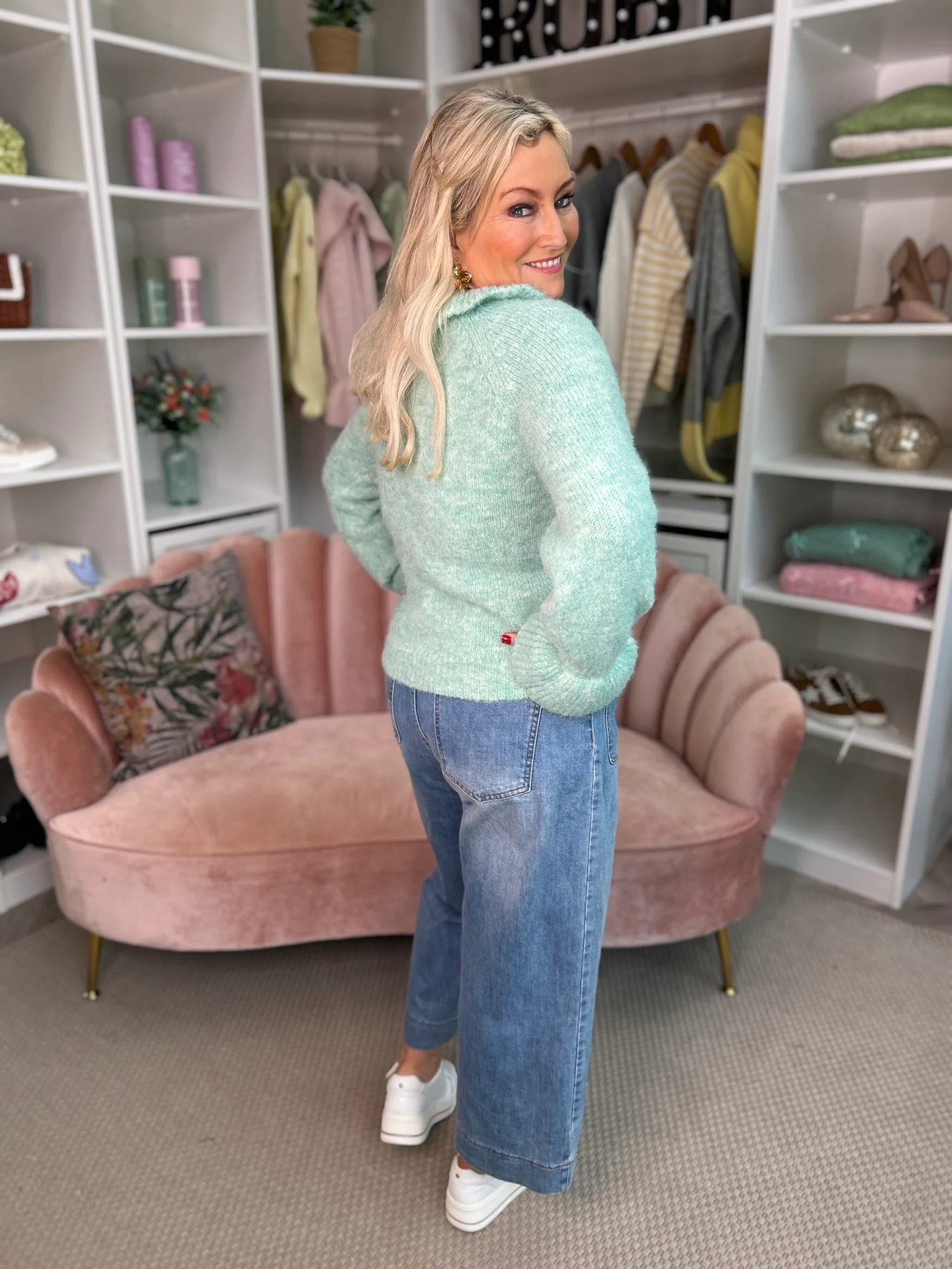 Anais Green Ruffle Jumper - Image 9