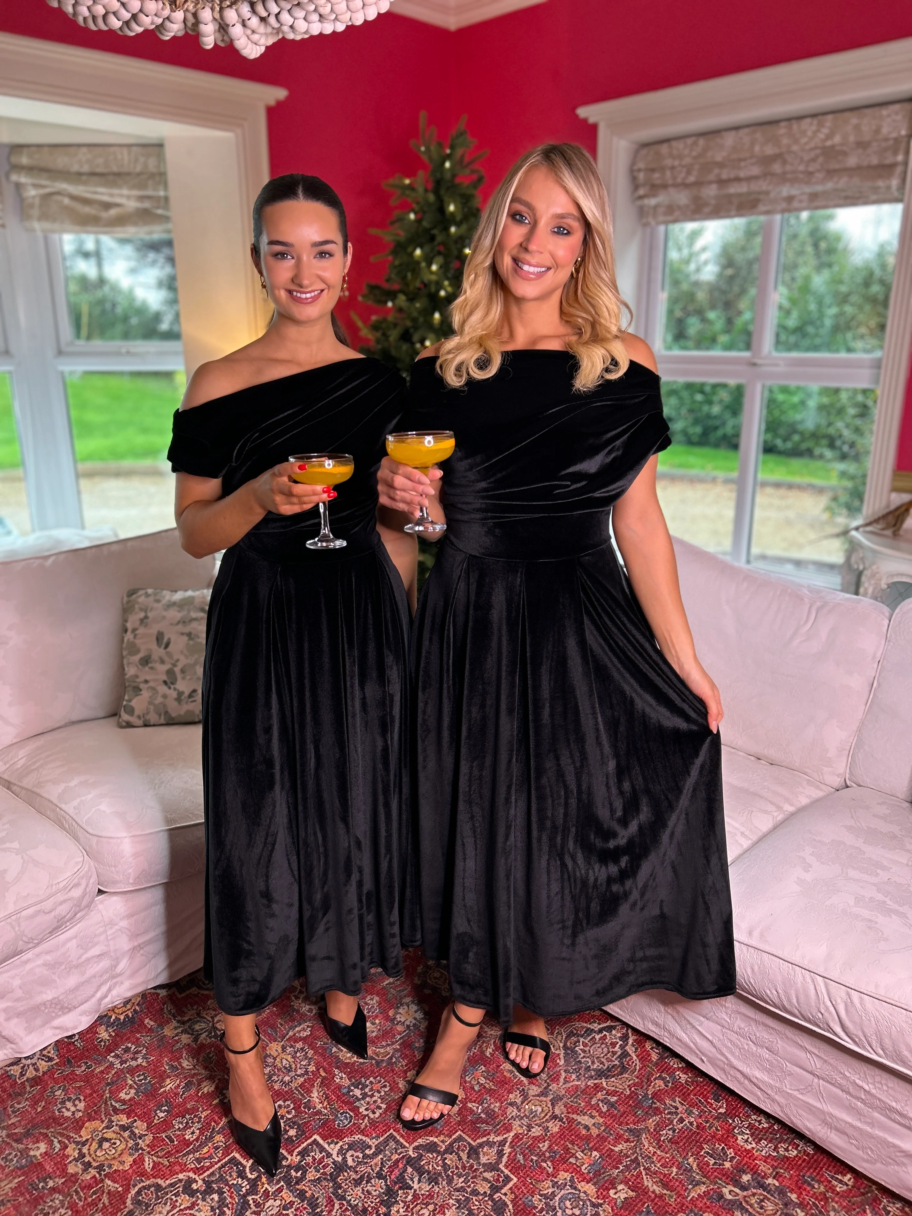 Betty Velvet Dress Black - Image 10