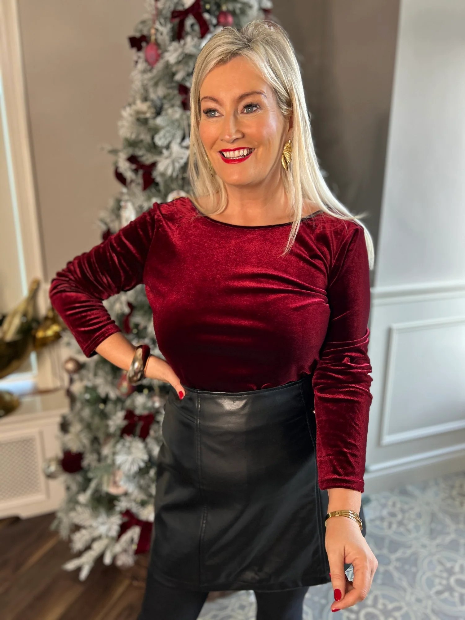 Bri Burgundy Backless Bodysuit - Image 10
