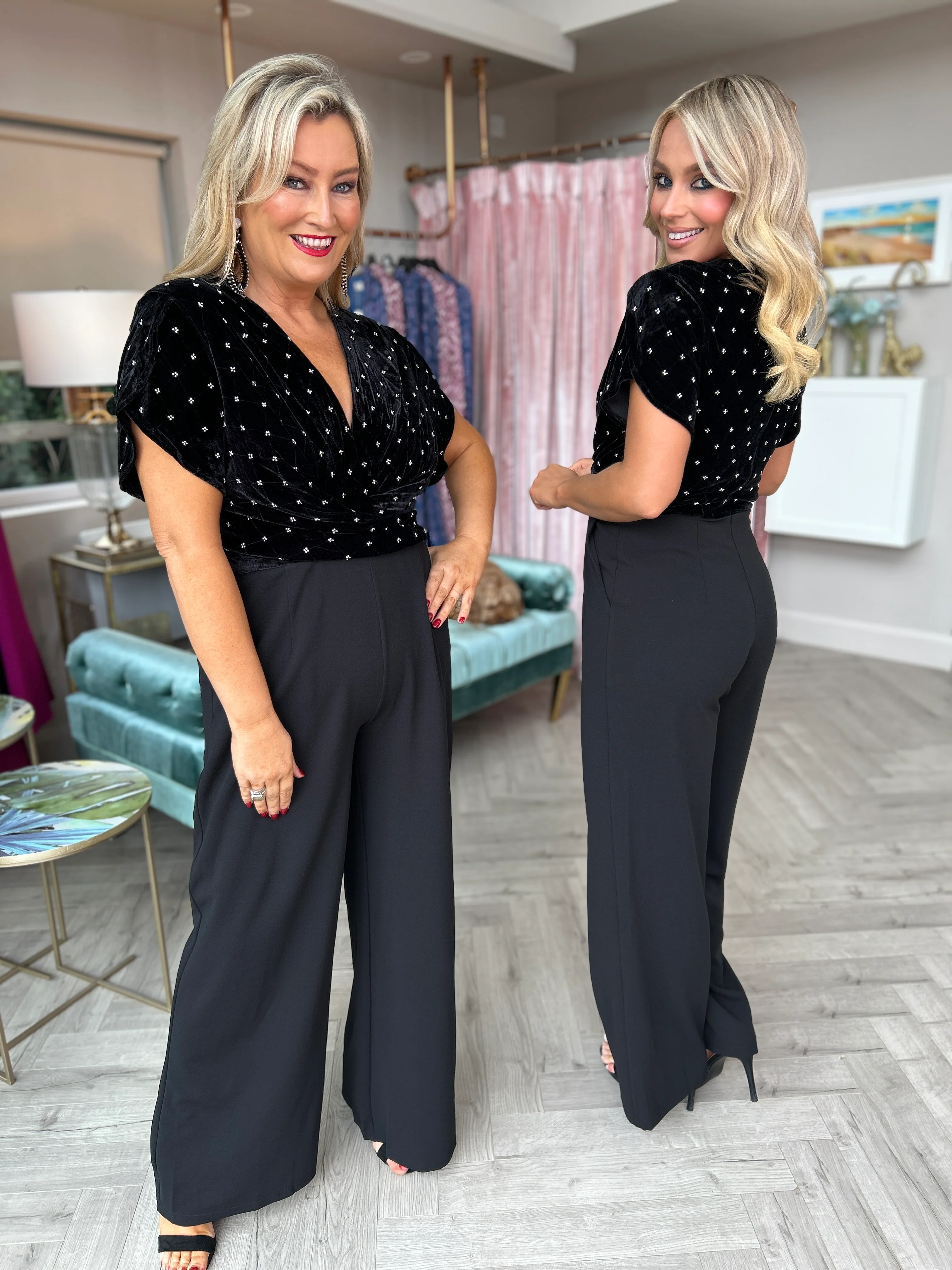 Bridget Beaded Velvet Jumpsuit - Image 4