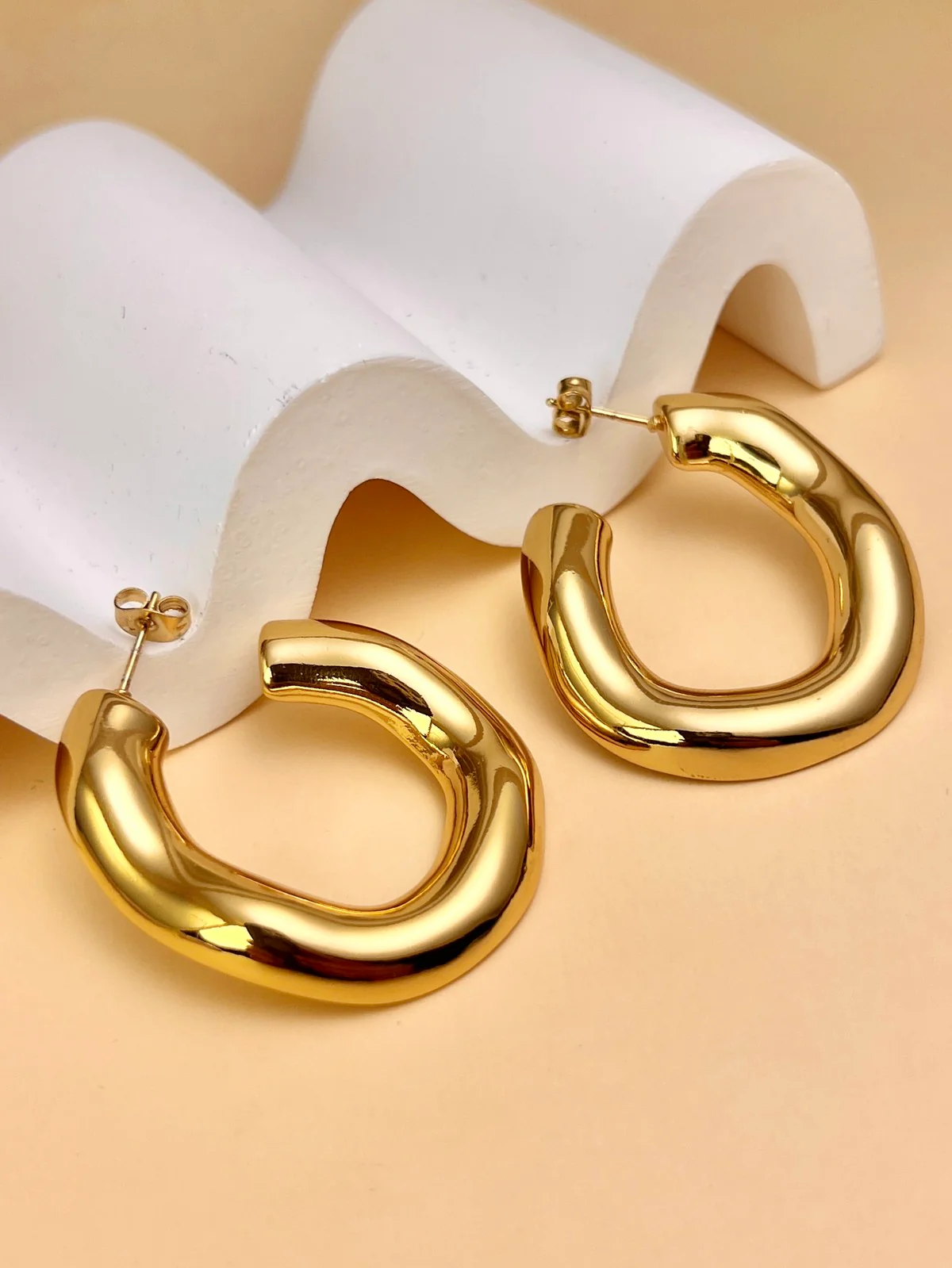 Chunky Gold Hoops - Image 2