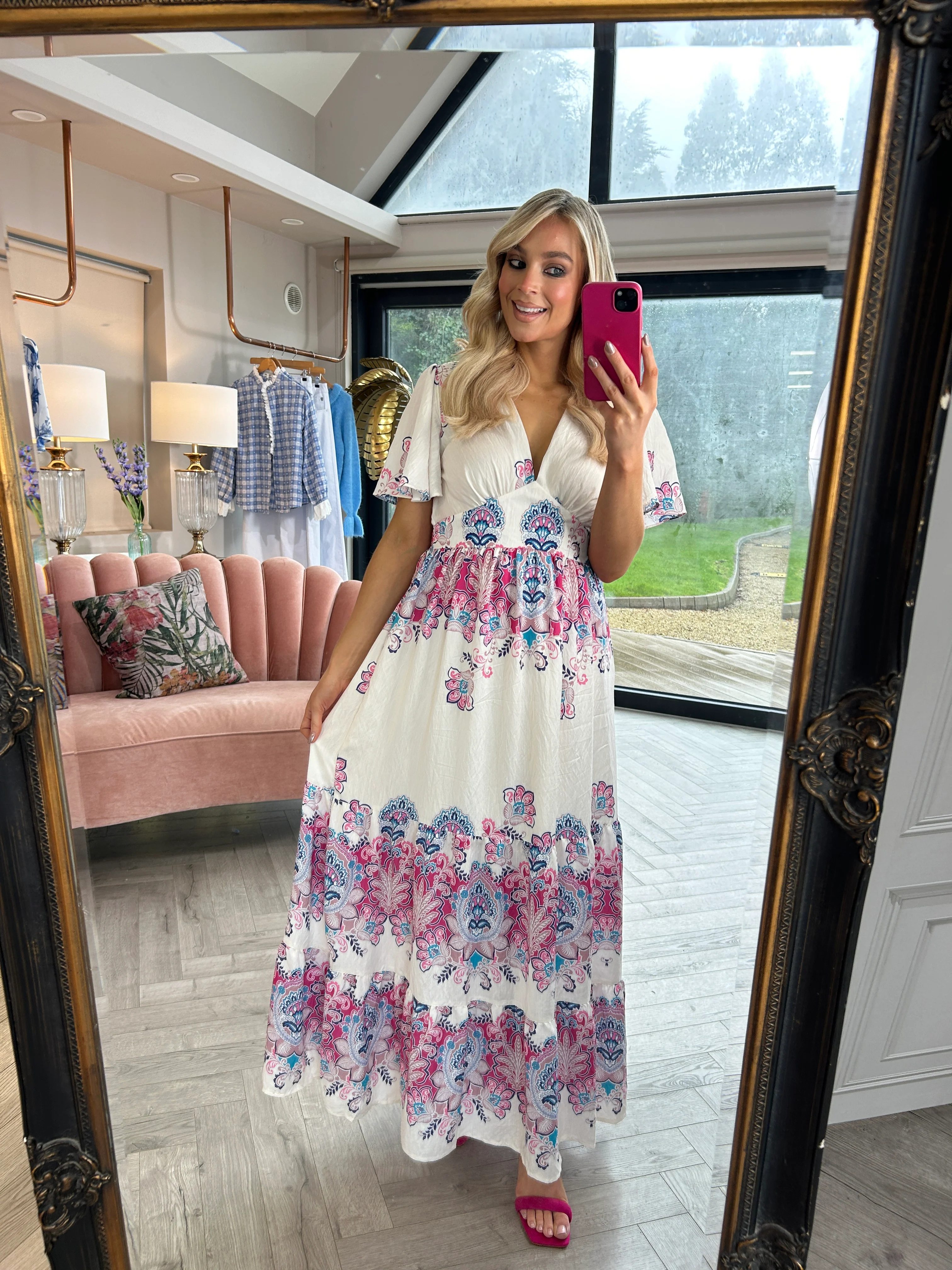 Claudia Boho Print Dress - Image 14