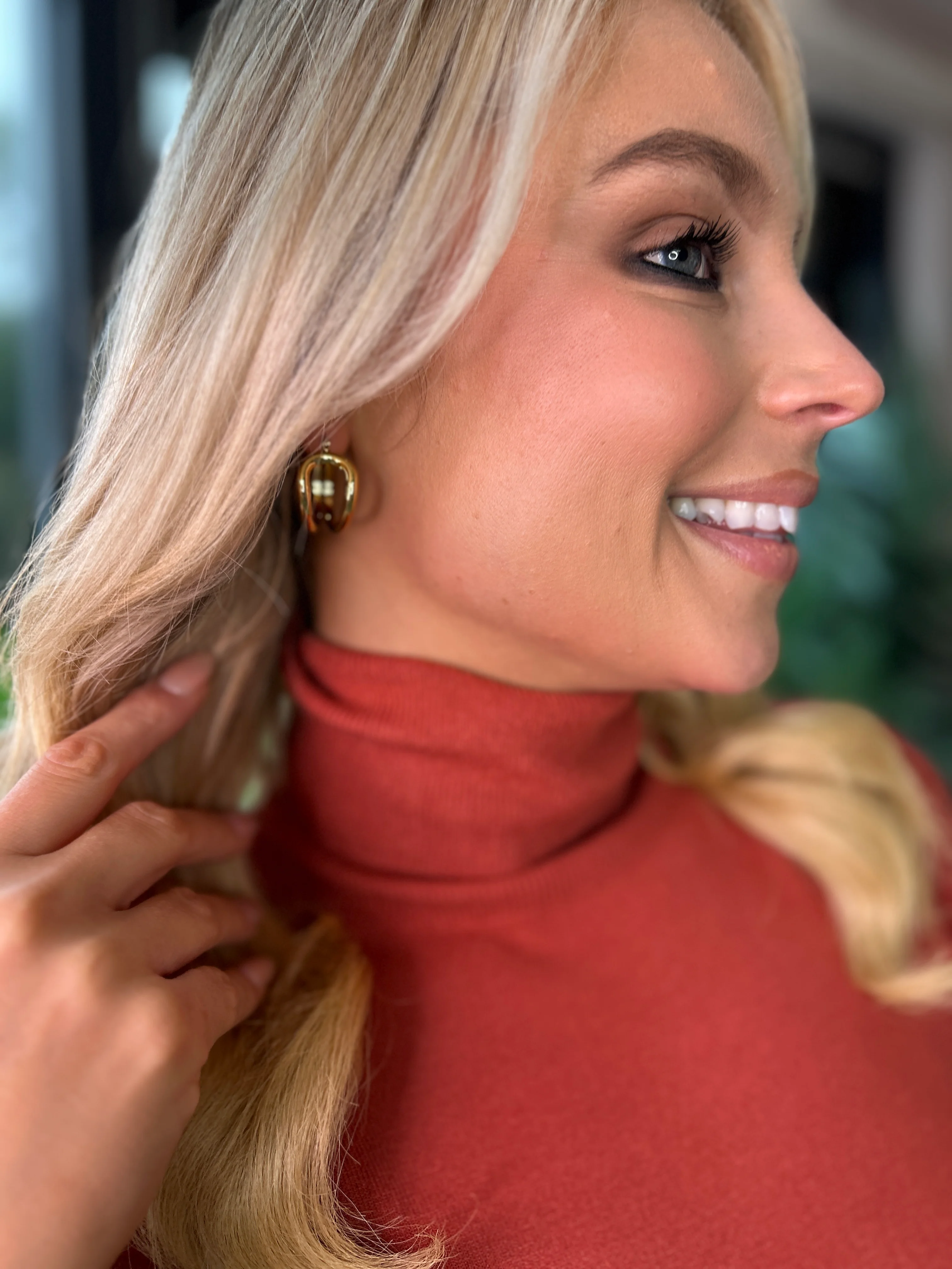 Double Gold Hoops - Image 6