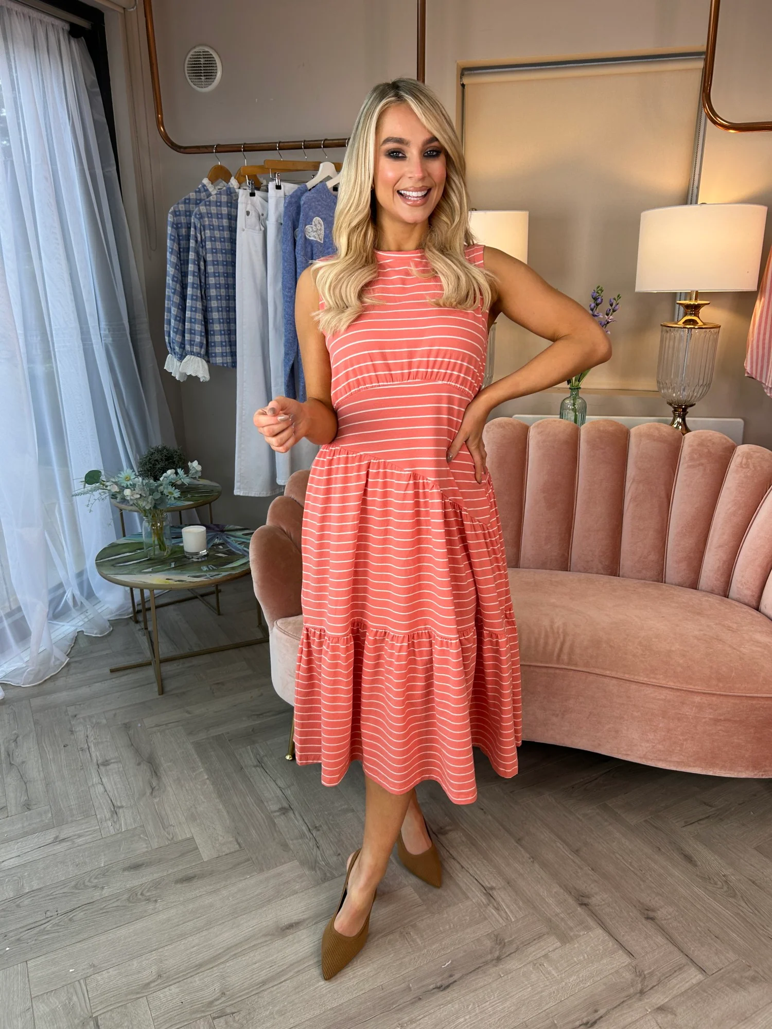 Effie Dress Coral - Image 3