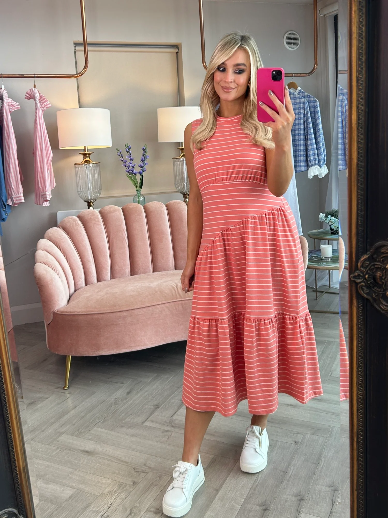 Effie Dress Coral - Image 4