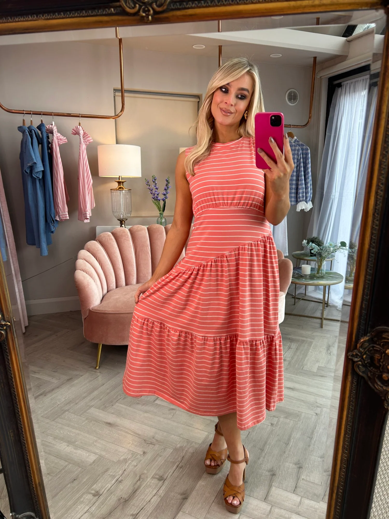 Effie Dress Coral - Image 6
