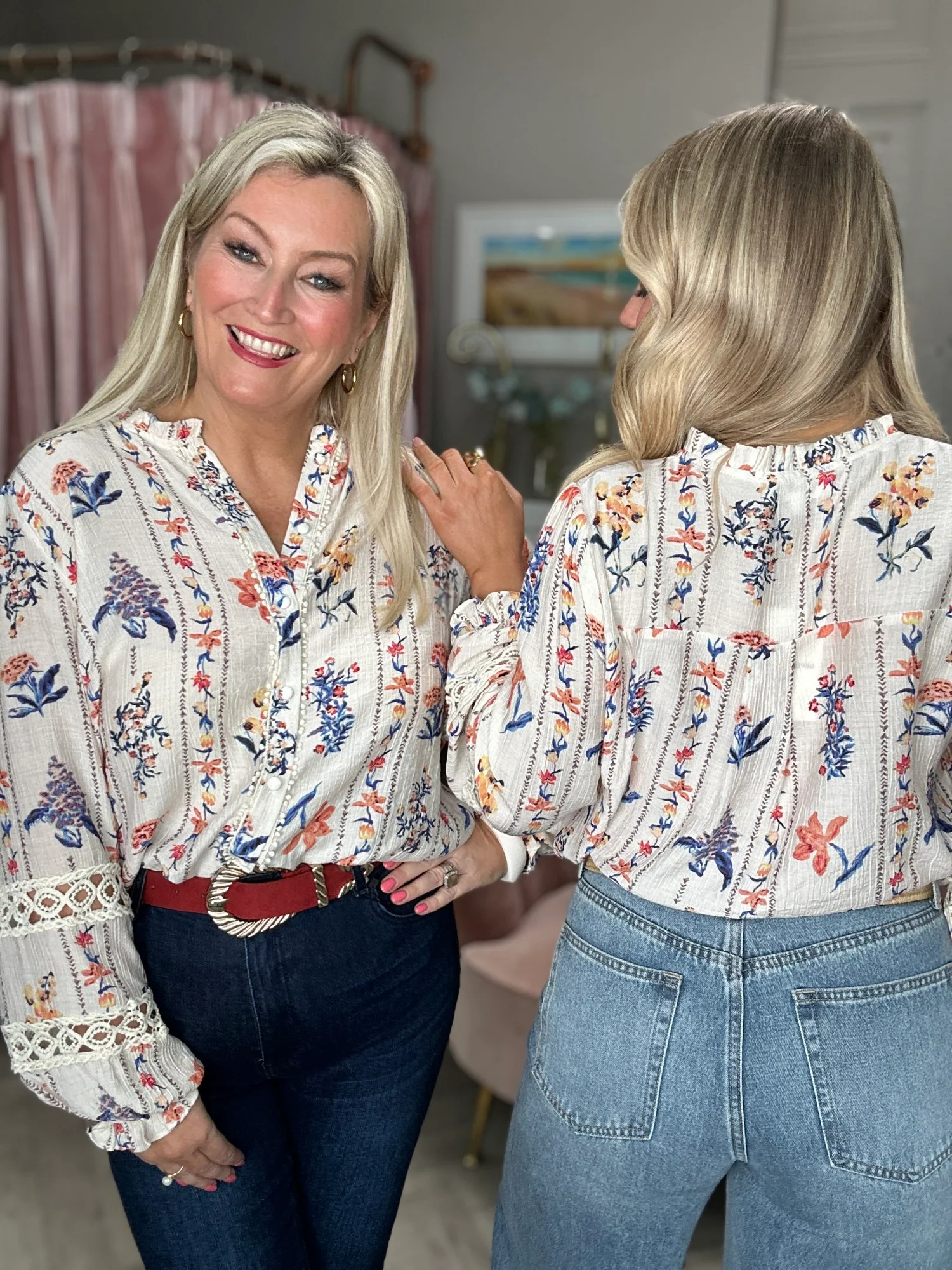 Effie Floral Blouse Blue - Image 14