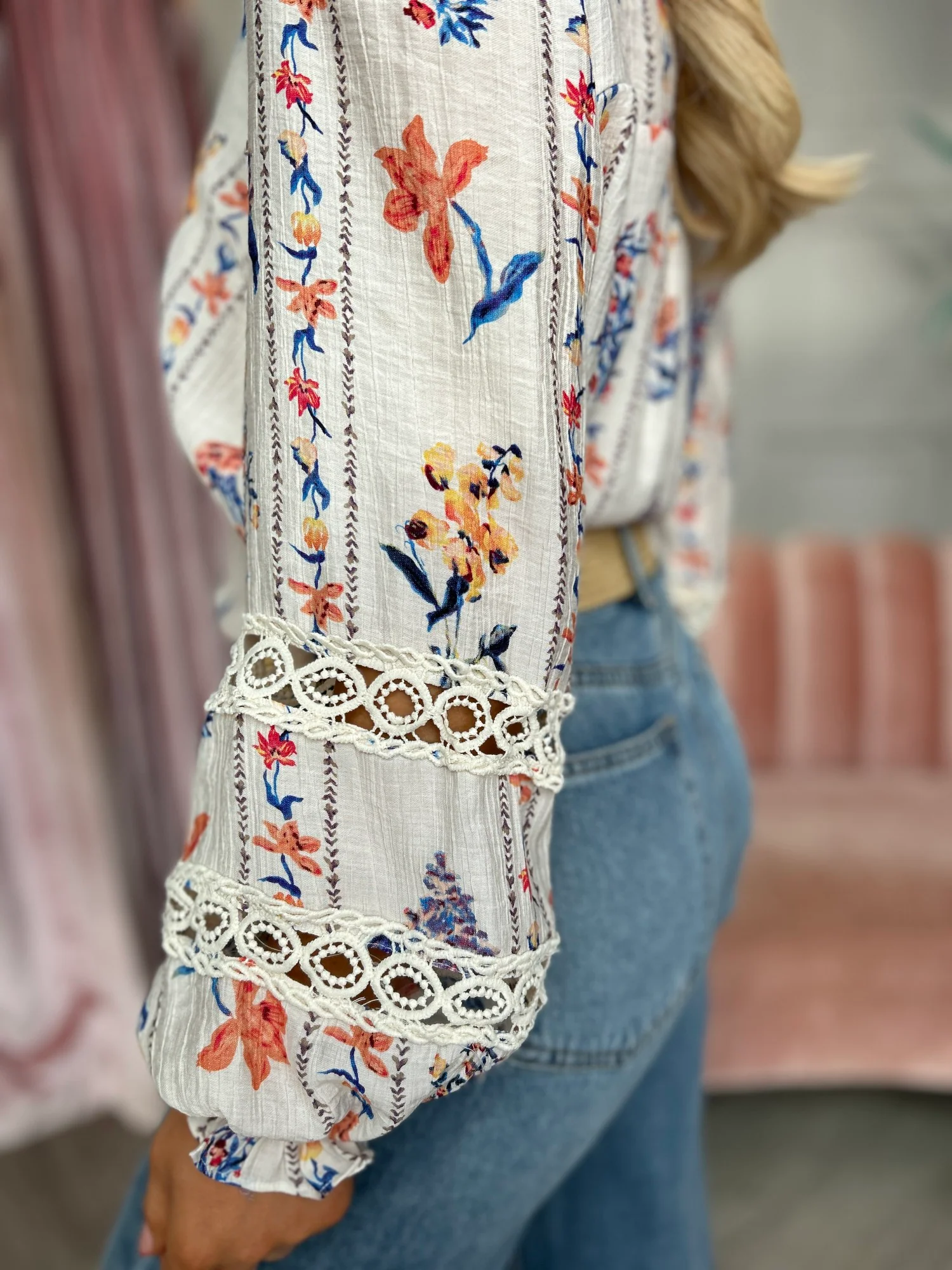 Effie Floral Blouse Blue - Image 15