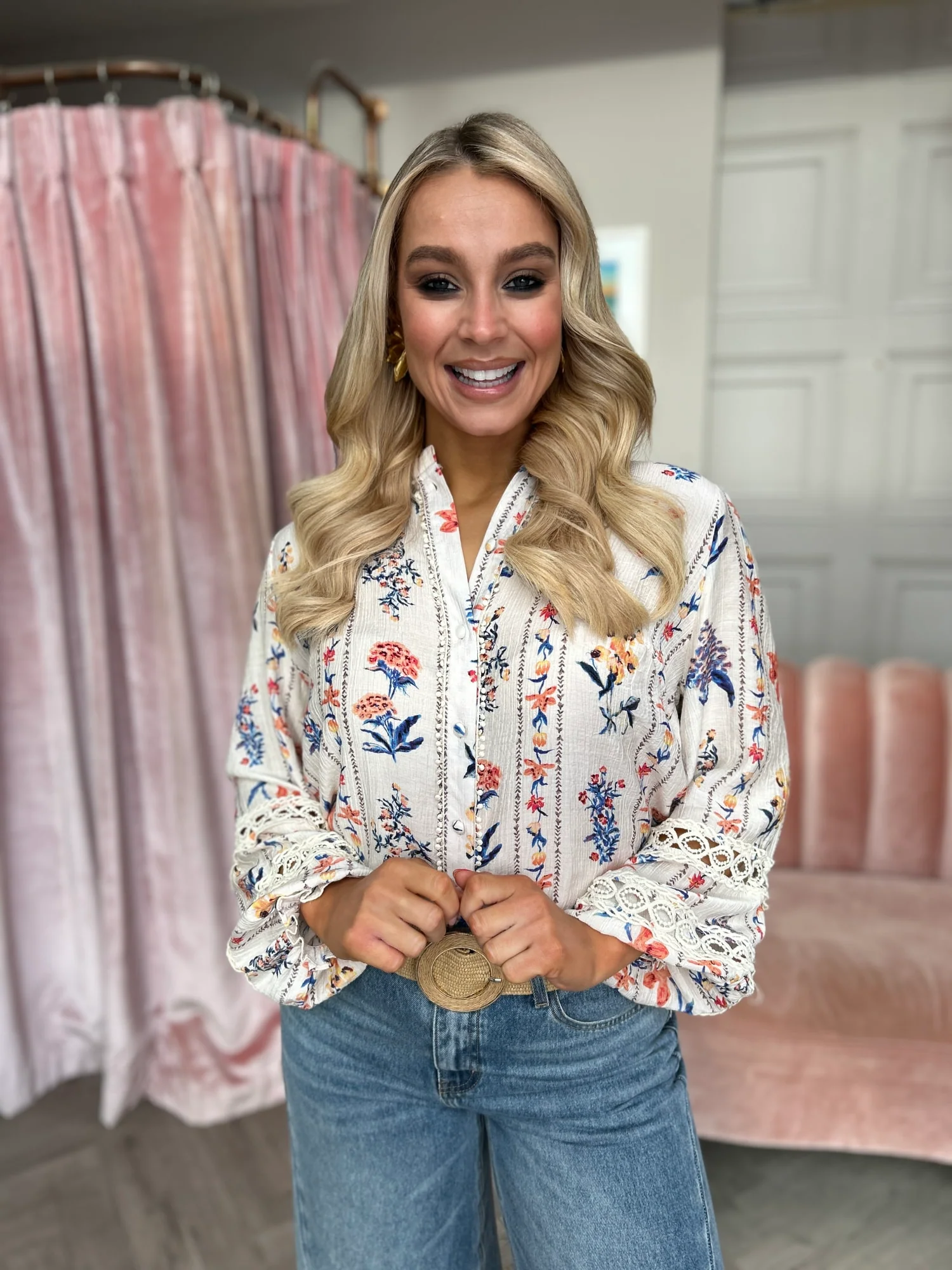 Effie Floral Blouse Blue - Image 18