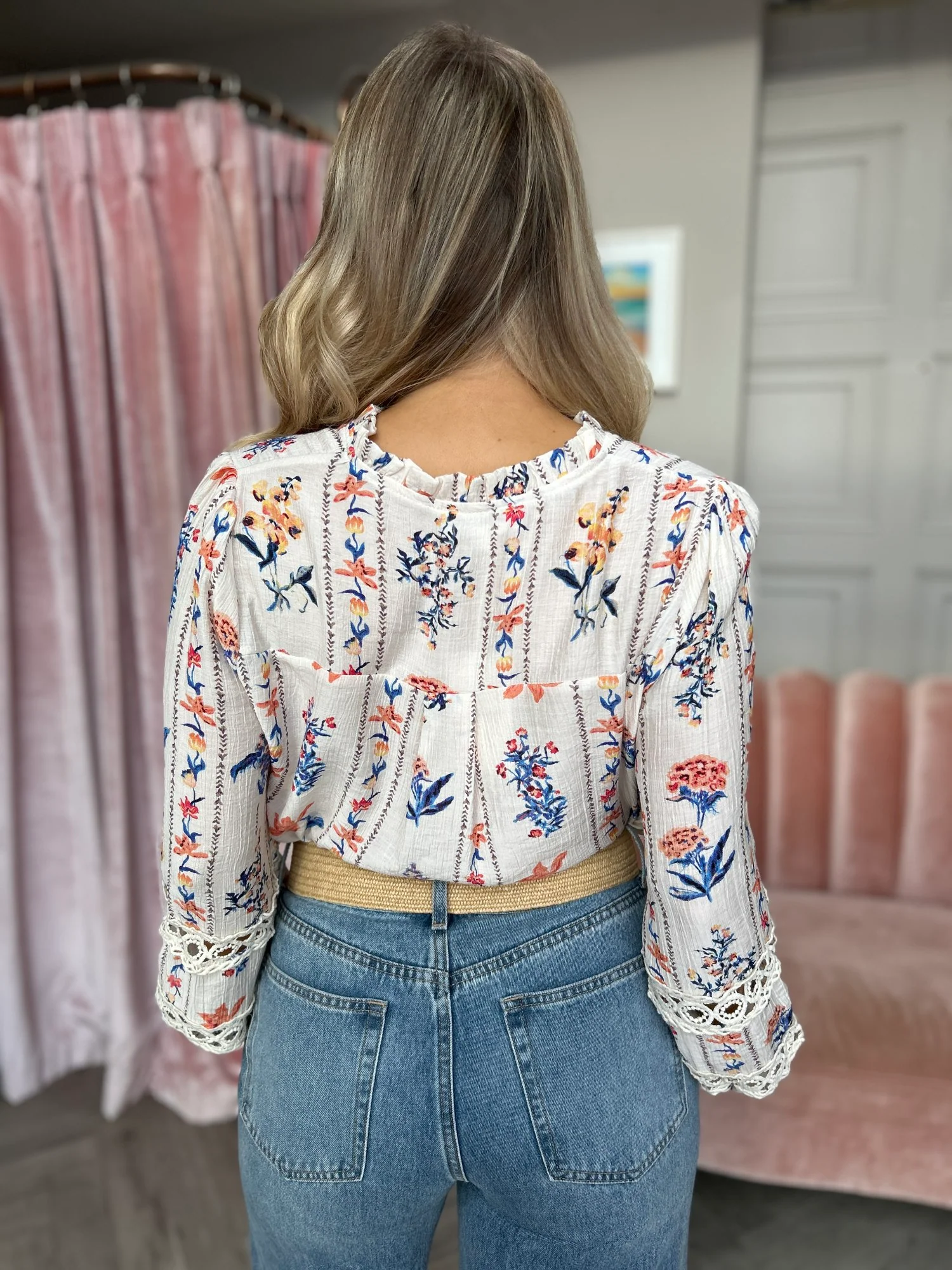 Effie Floral Blouse Blue - Image 19