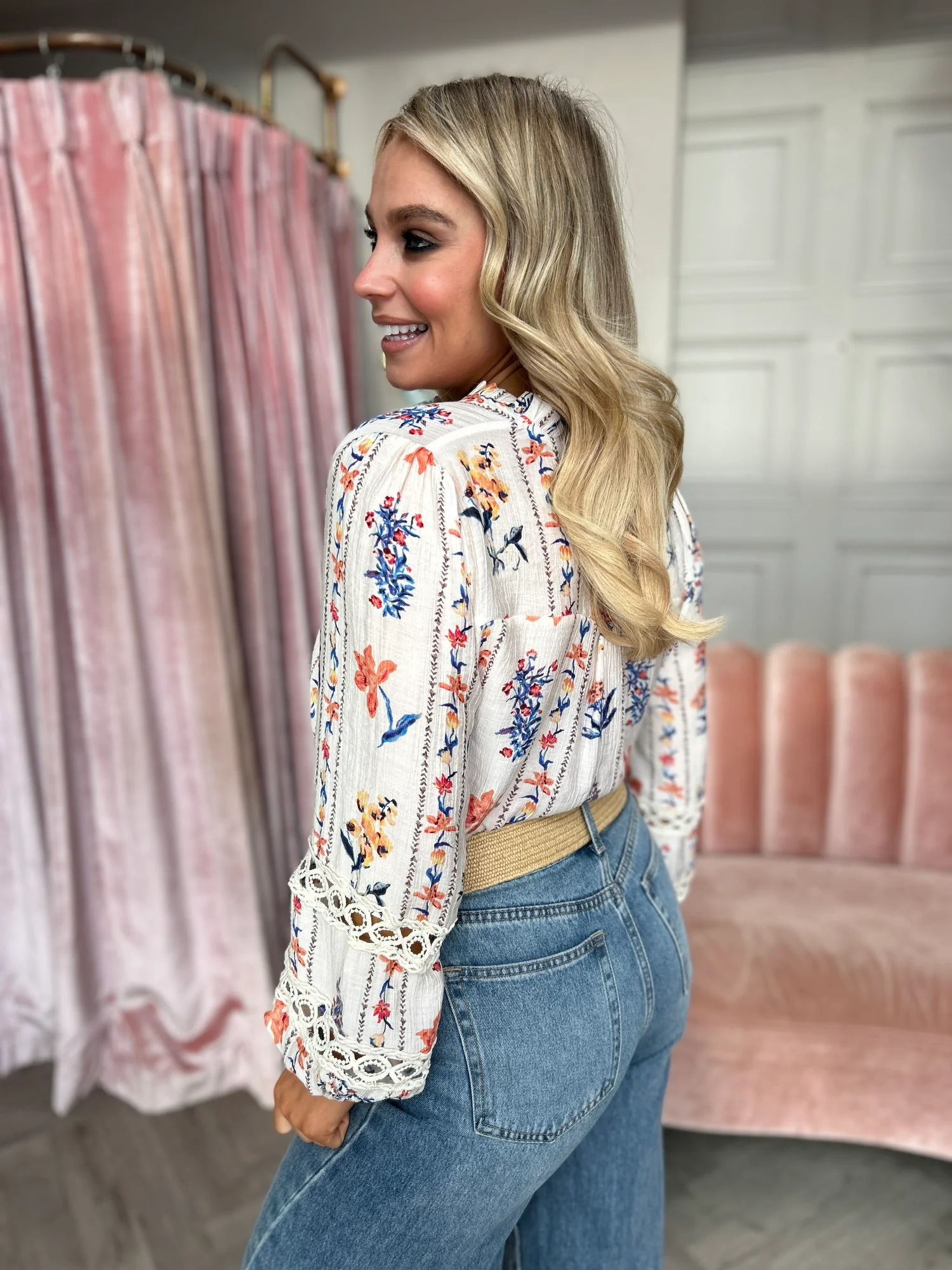 Effie Floral Blouse Blue - Image 2