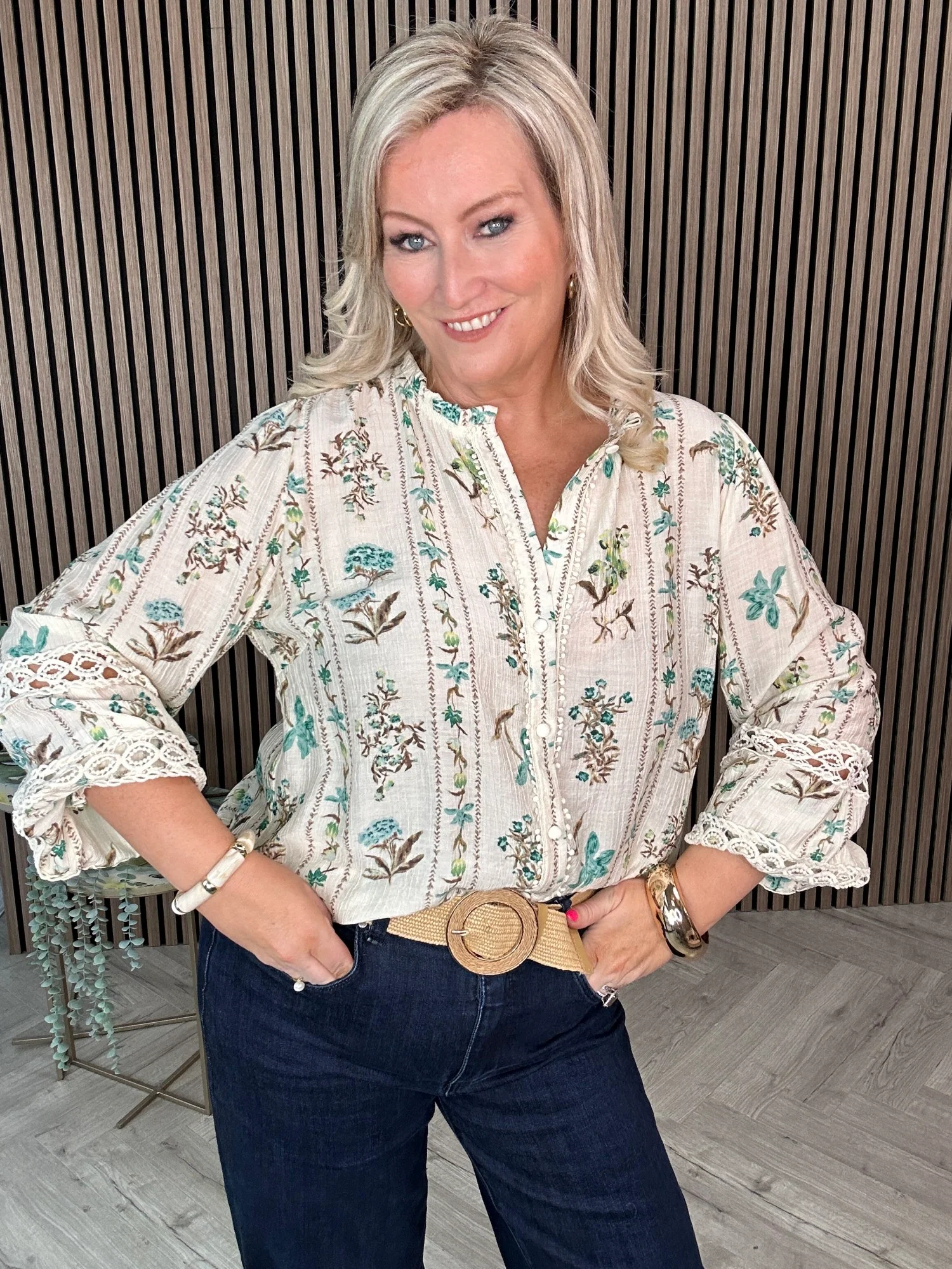 Effie Floral Blouse Green - Image 11