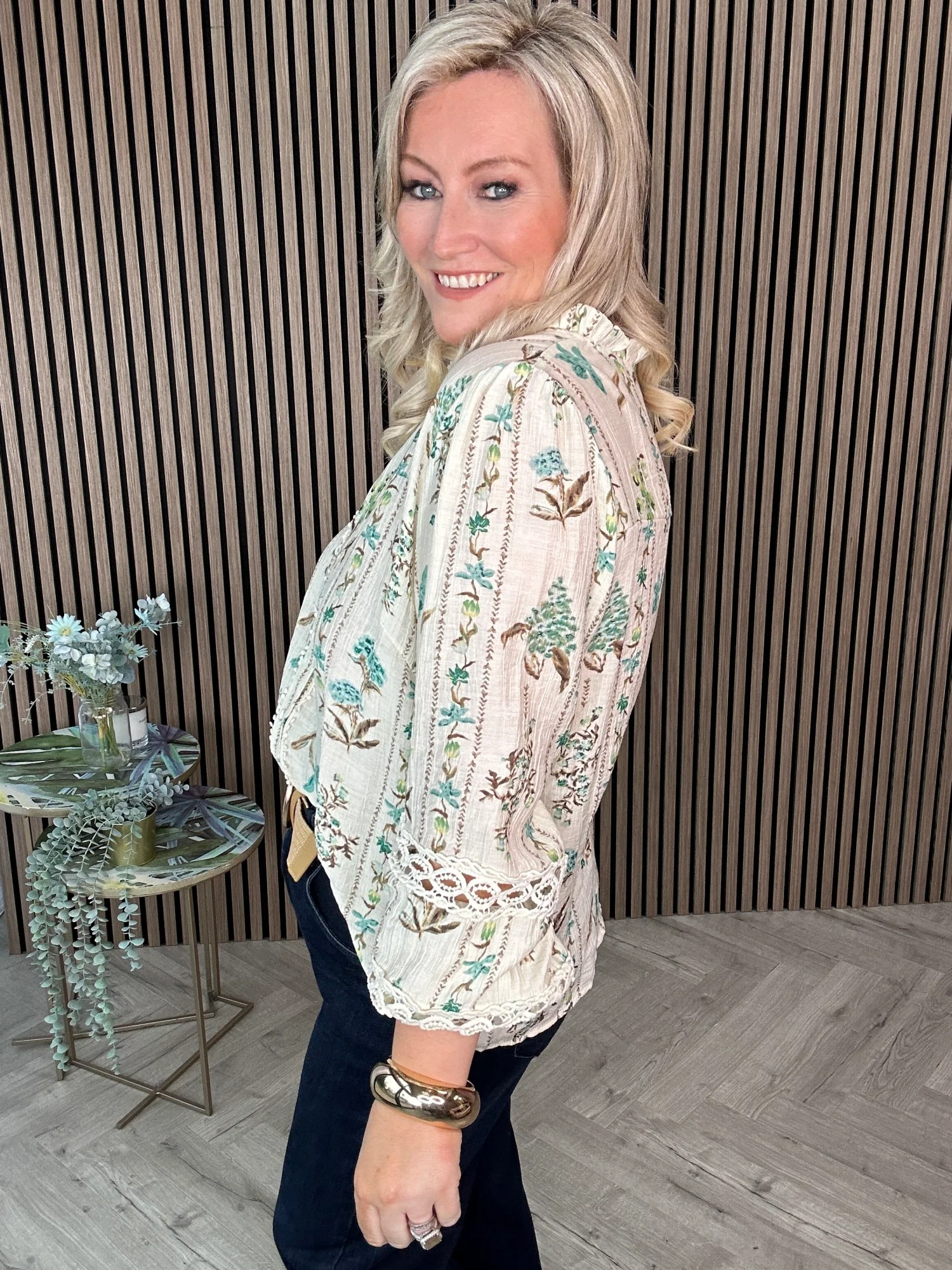 Effie Floral Blouse Green - Image 12