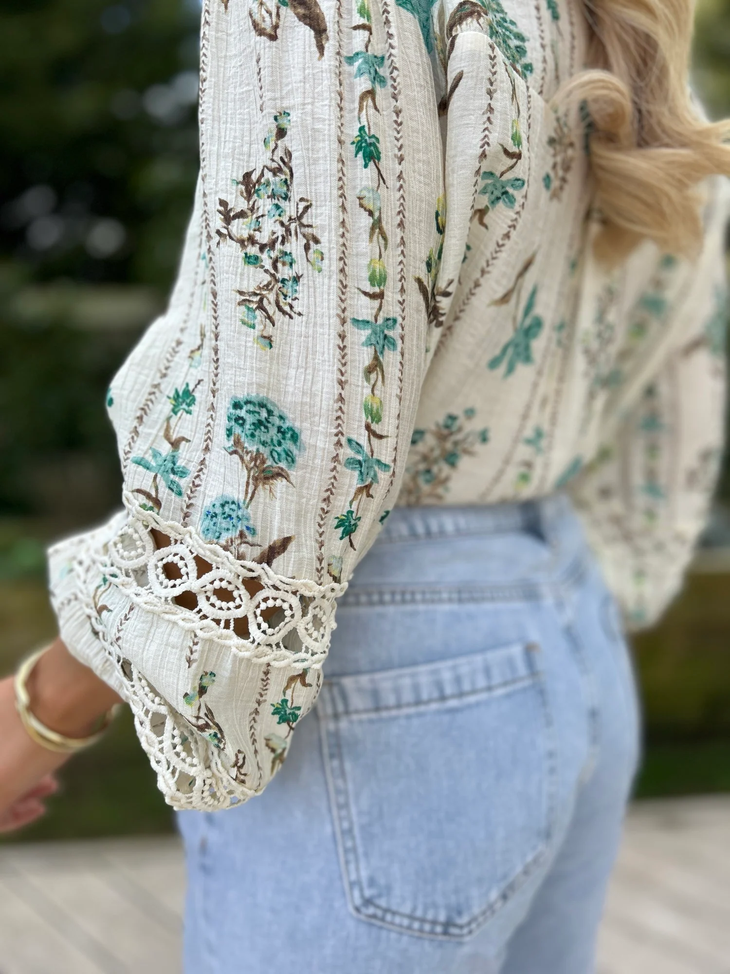 Effie Floral Blouse Green - Image 8