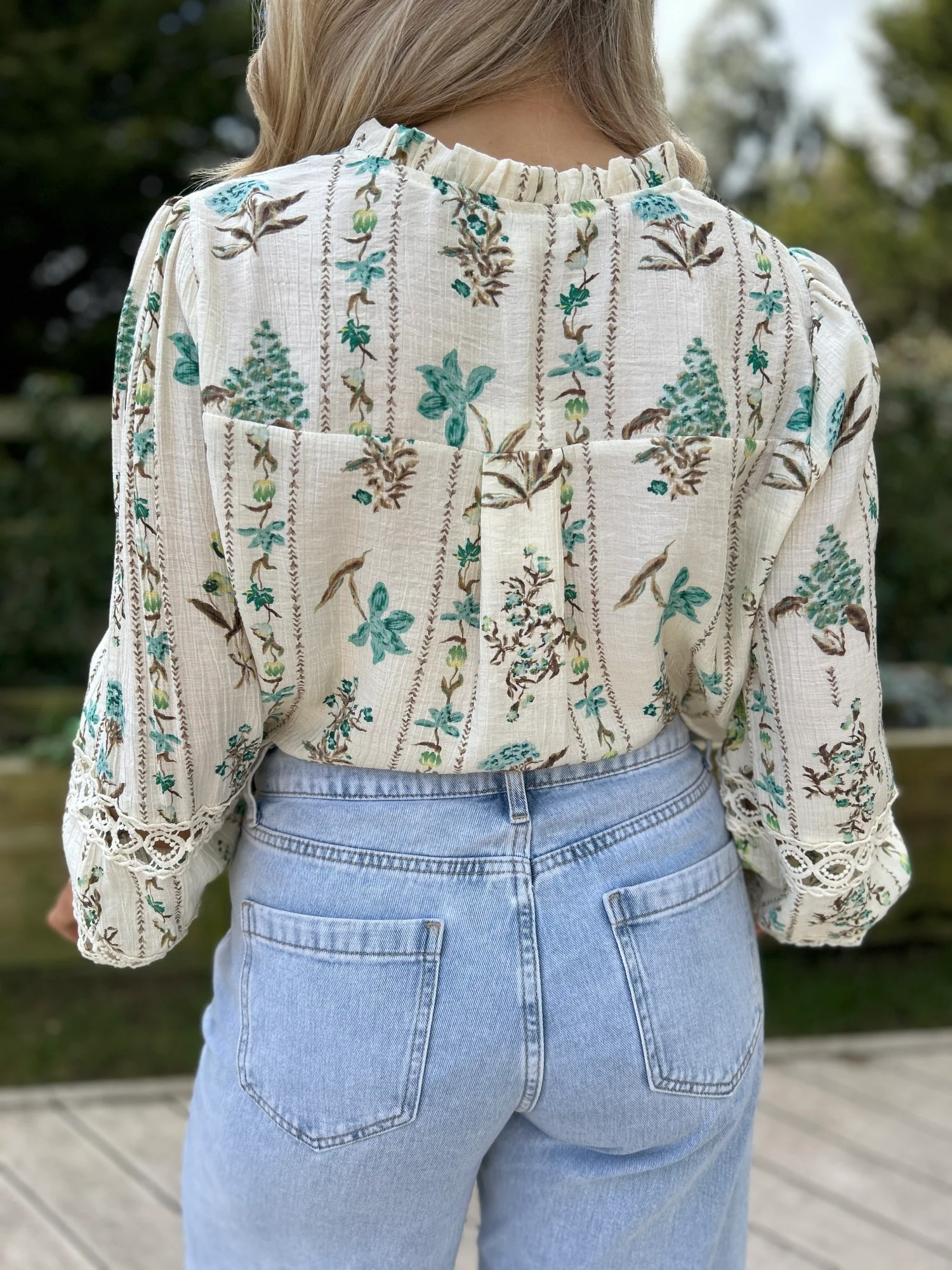 Effie Floral Blouse Green - Image 9