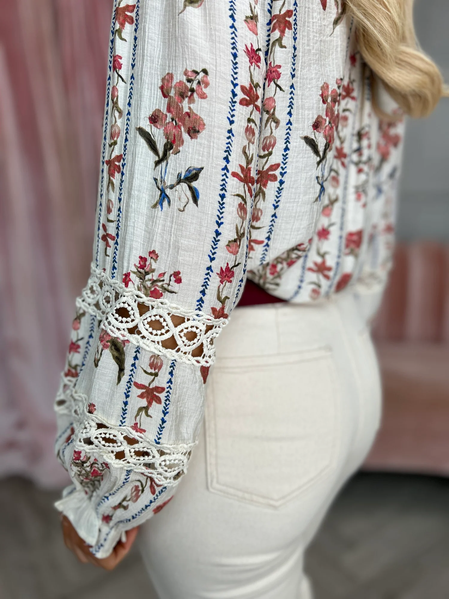 Effie Floral Blouse Pink - Image 3
