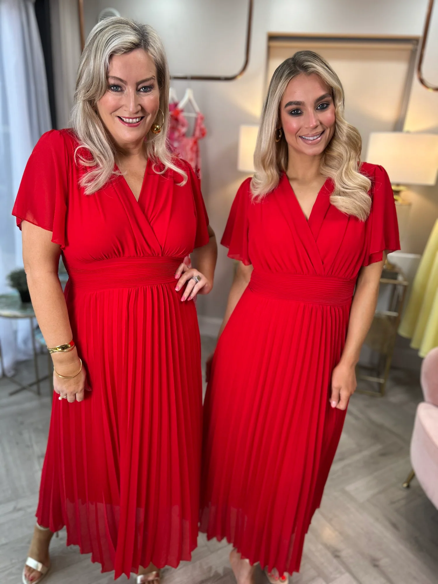 Fable Pleated Dress Red - Image 2