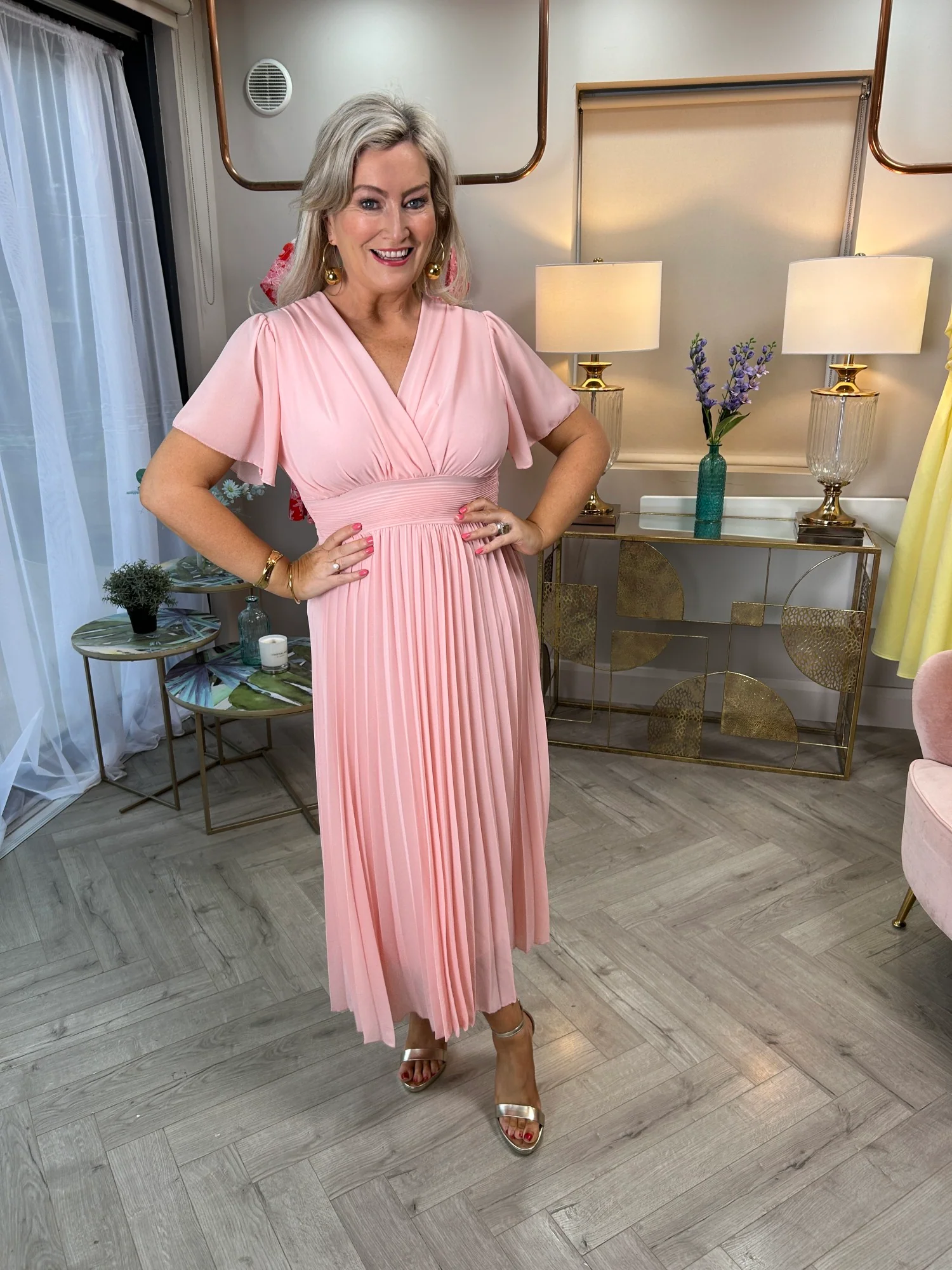 Fable Pleated Dress Rose - Image 3
