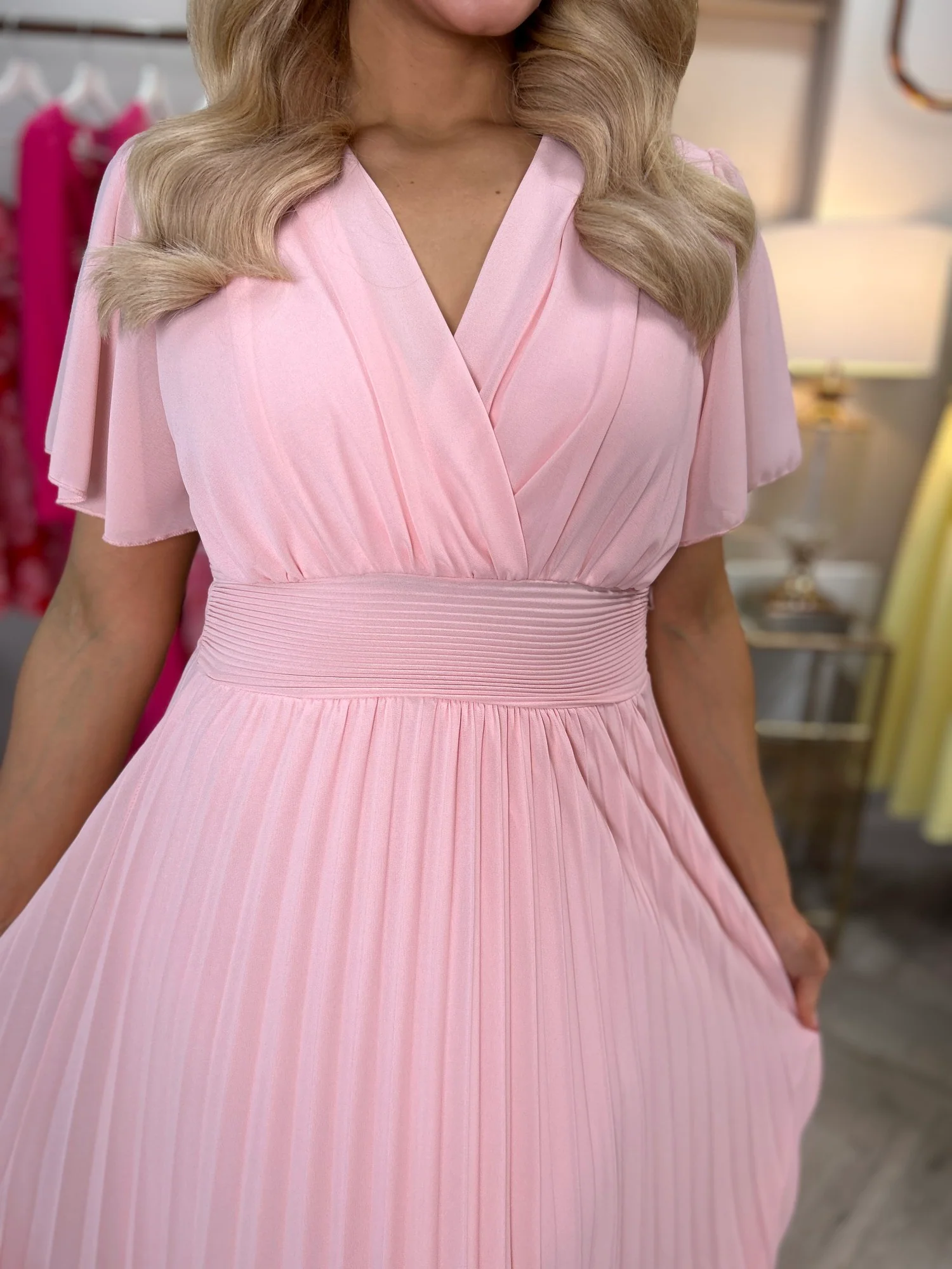 Fable Pleated Dress Rose - Image 5