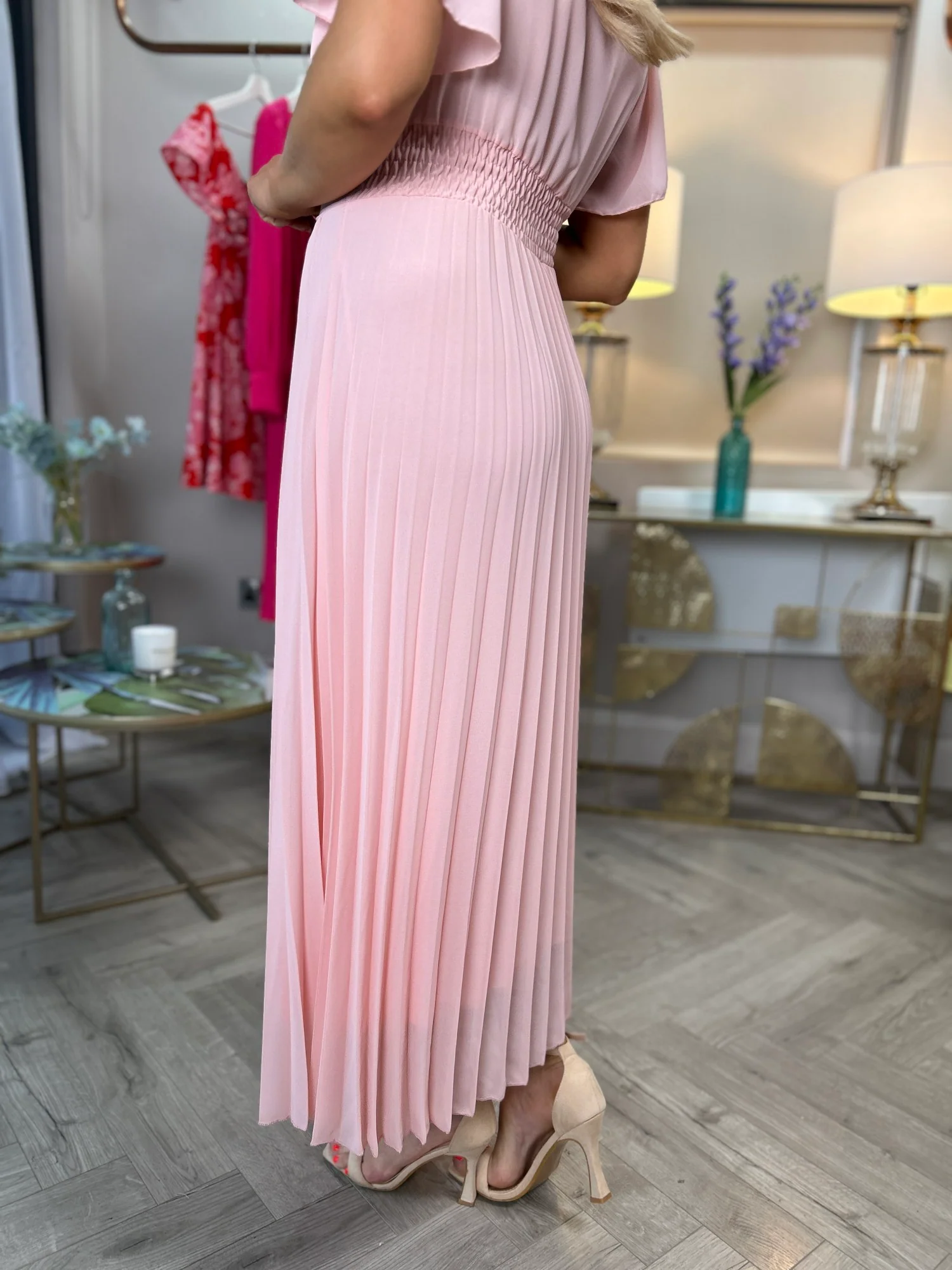 Fable Pleated Dress Rose - Image 7