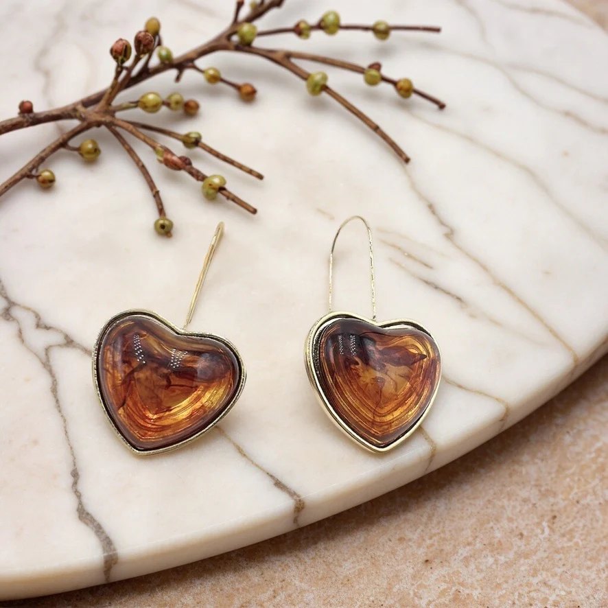 Heart Drop Earrings - Image 2