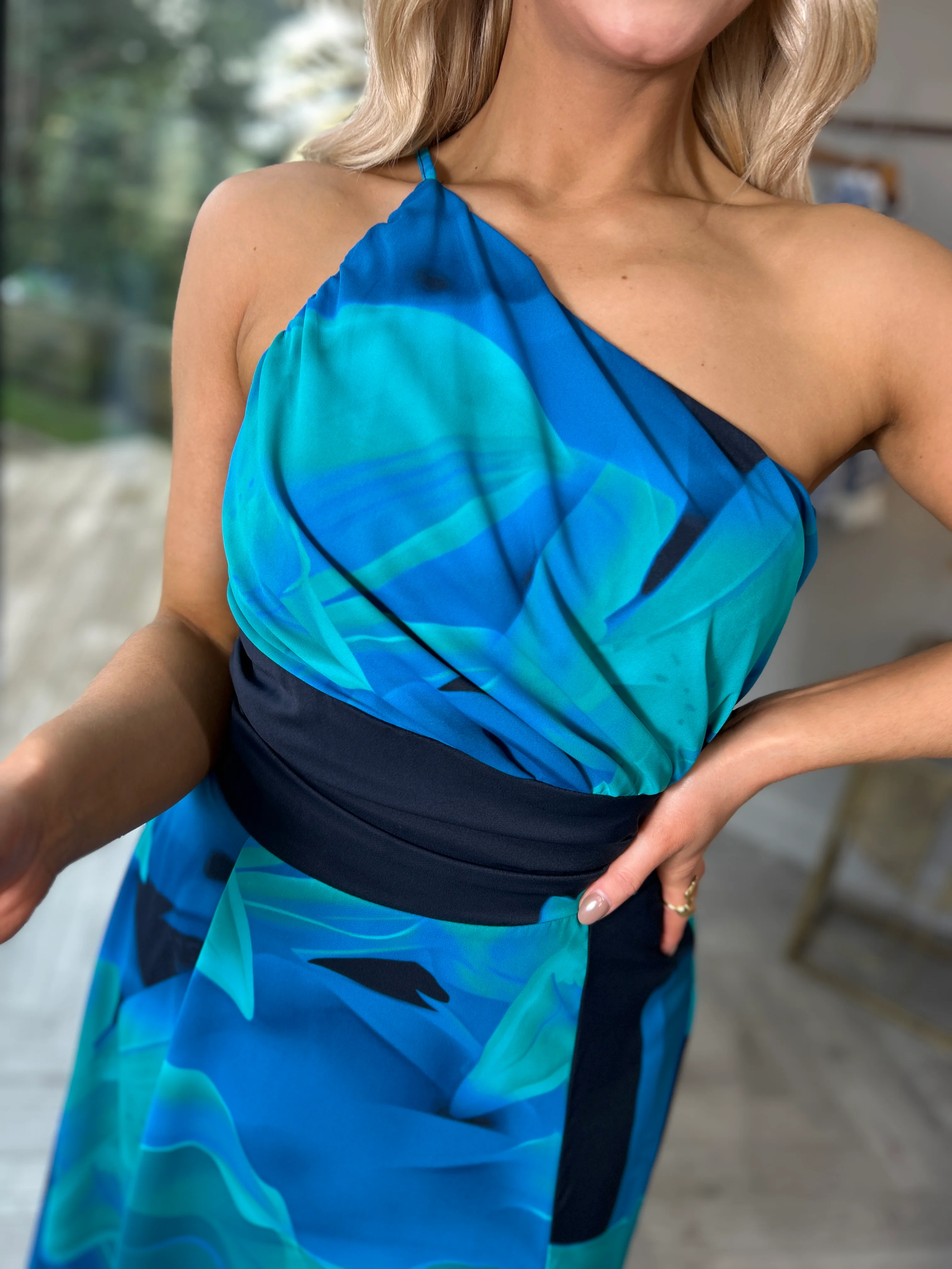 Isabella Floral Dress Blue - Image 3
