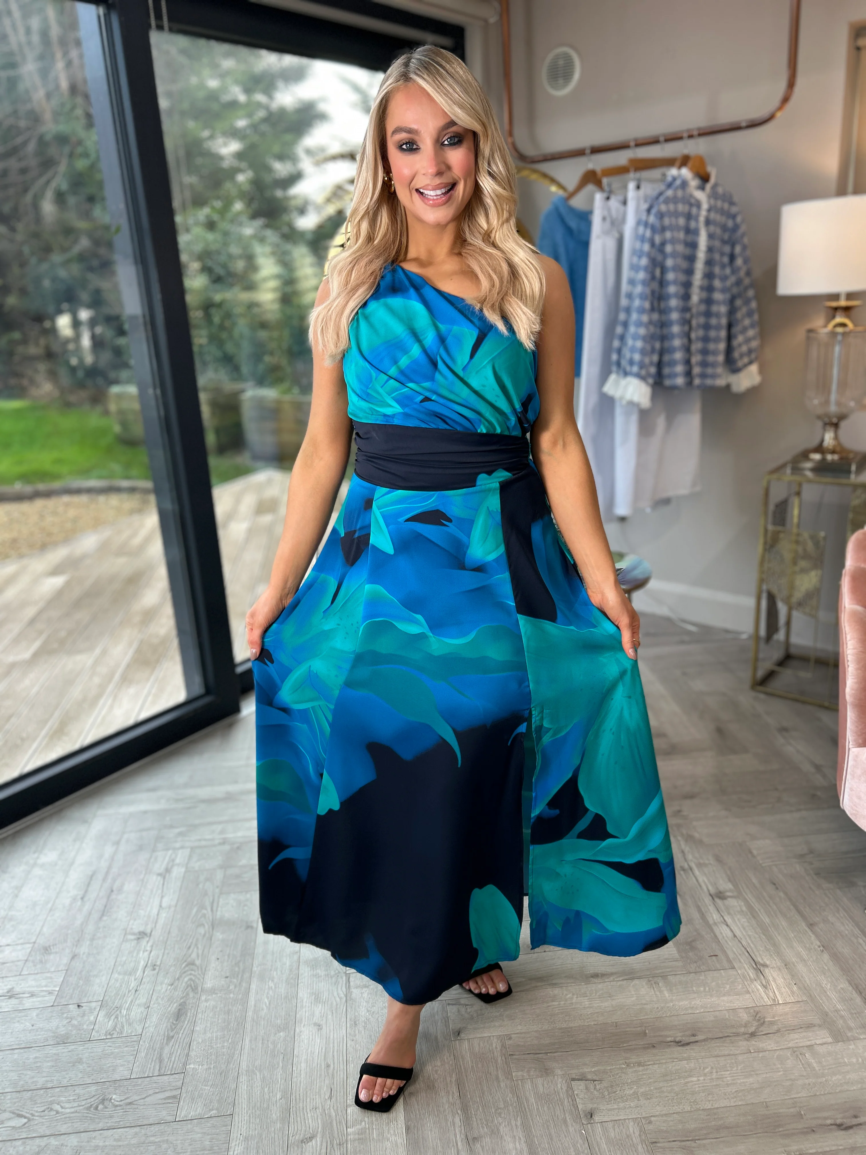 Isabella Floral Dress Blue - Image 4