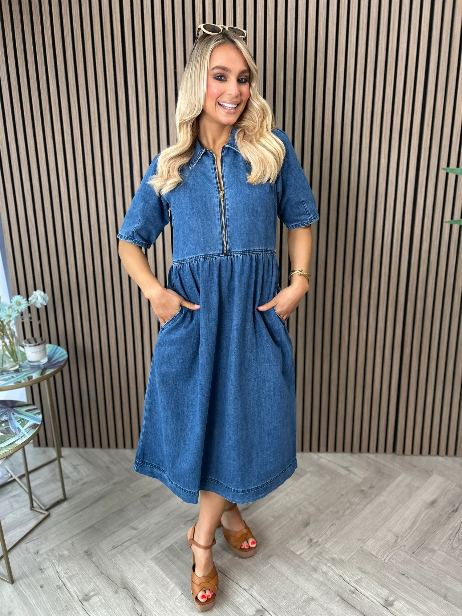 Jade Denim Dress - Image 3