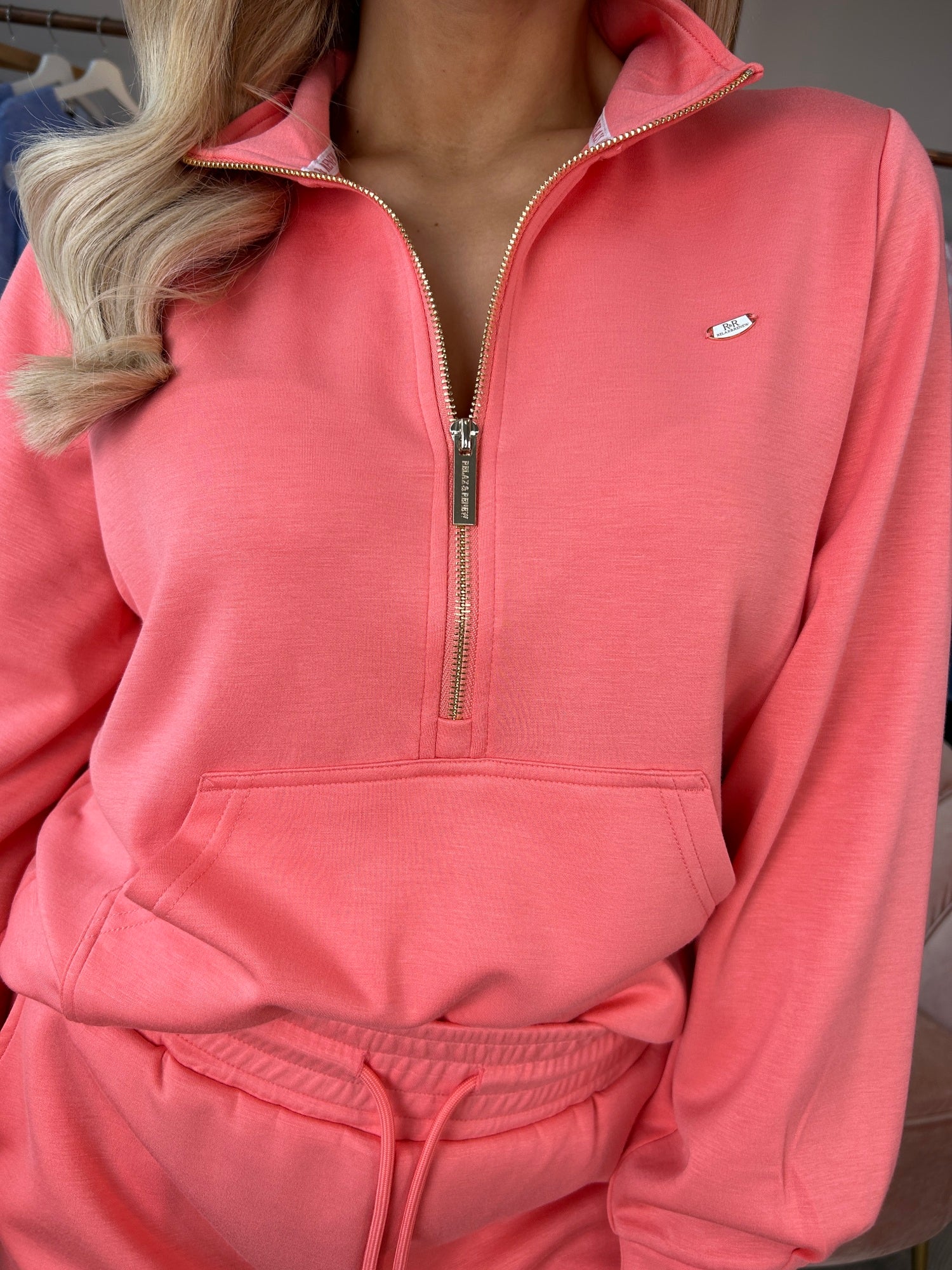 Jane Half Zip Coral - Image 2