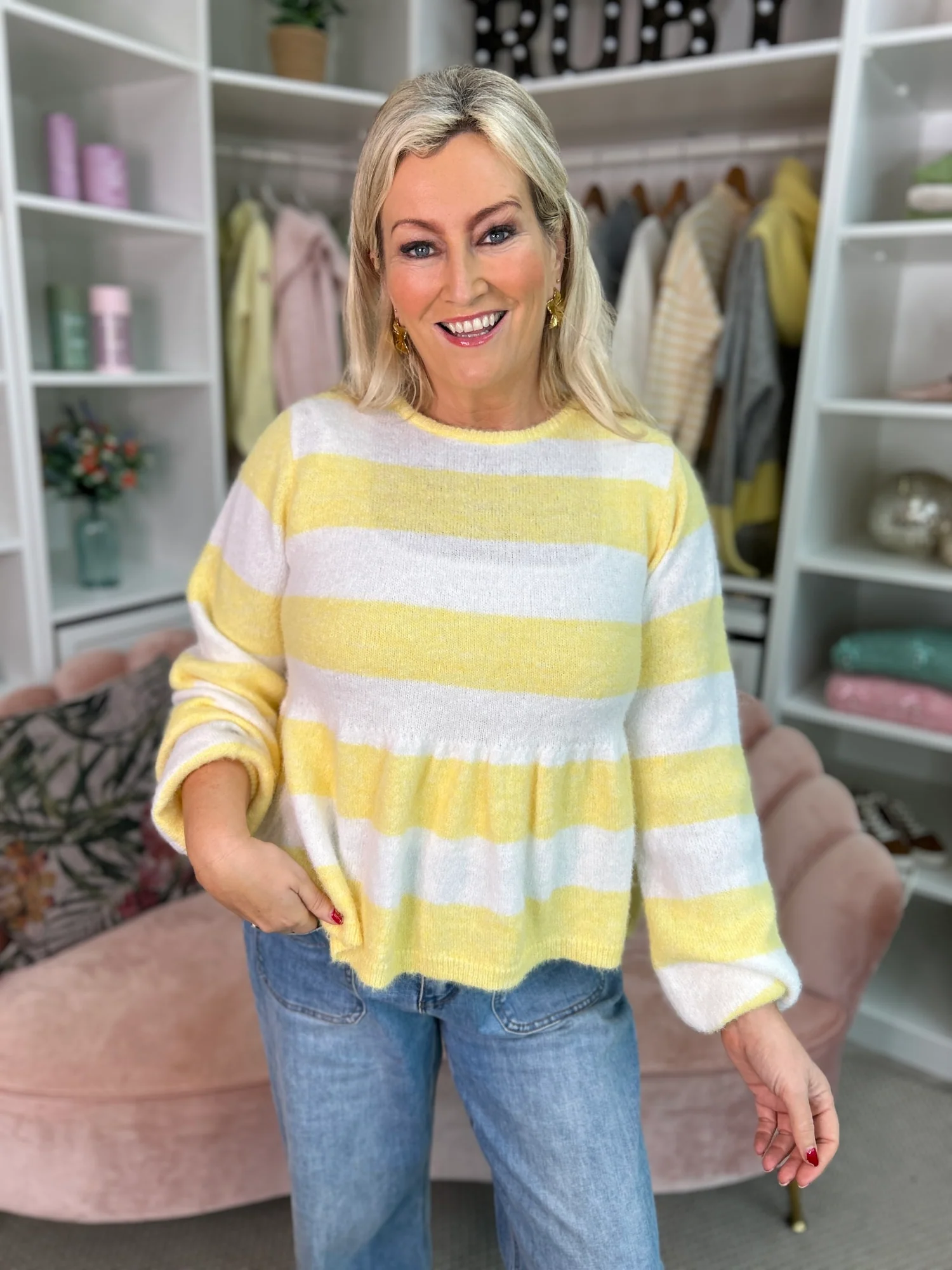 Lila Peplum Jumper Yellow - Image 5