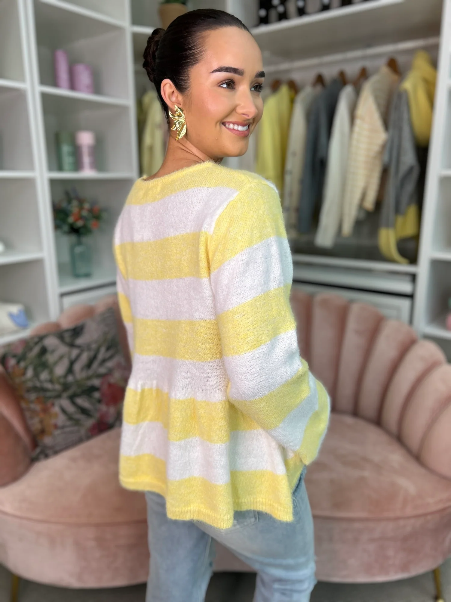 Lila Peplum Jumper Yellow - Image 6