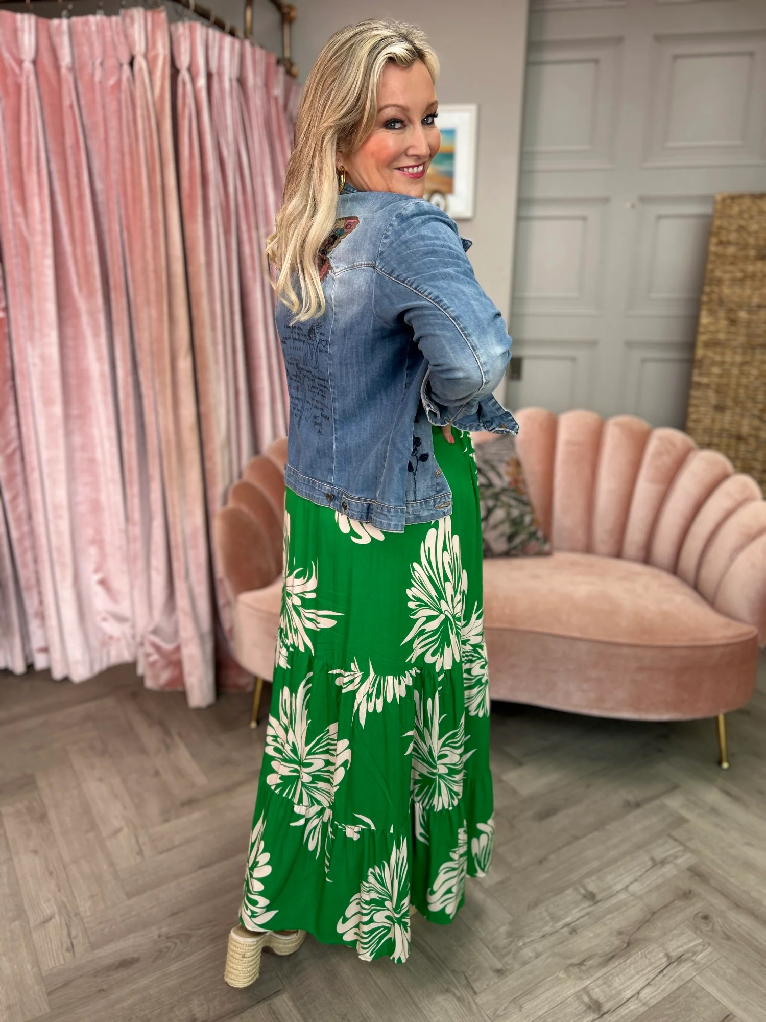 Lori Green Print Dress - Image 11
