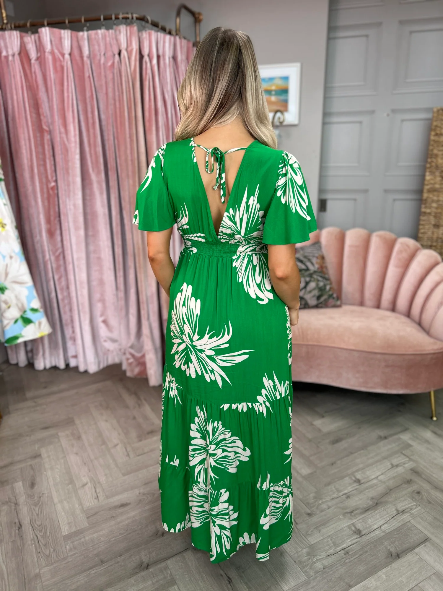 Lori Green Print Dress - Image 3