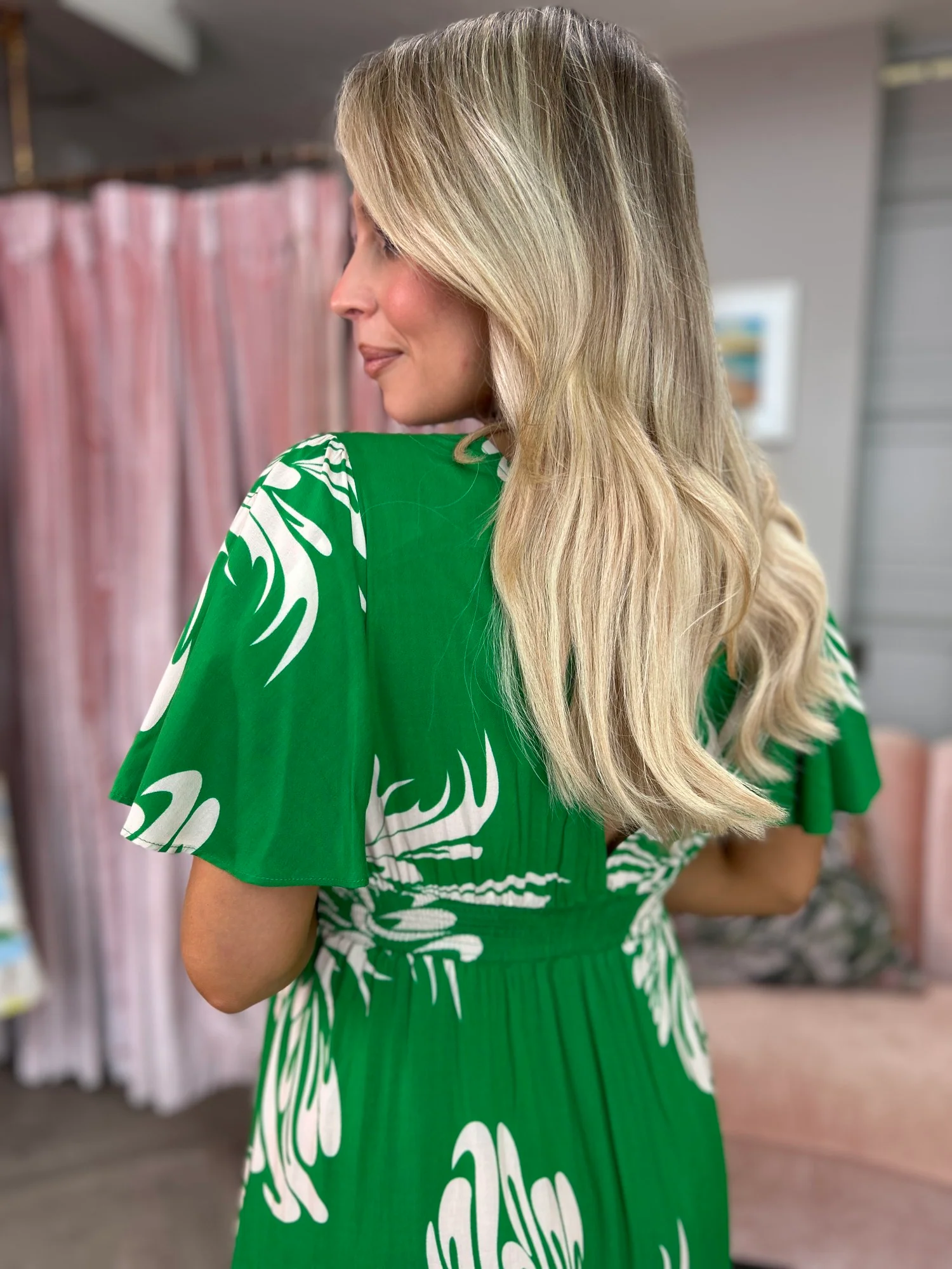 Lori Green Print Dress - Image 4