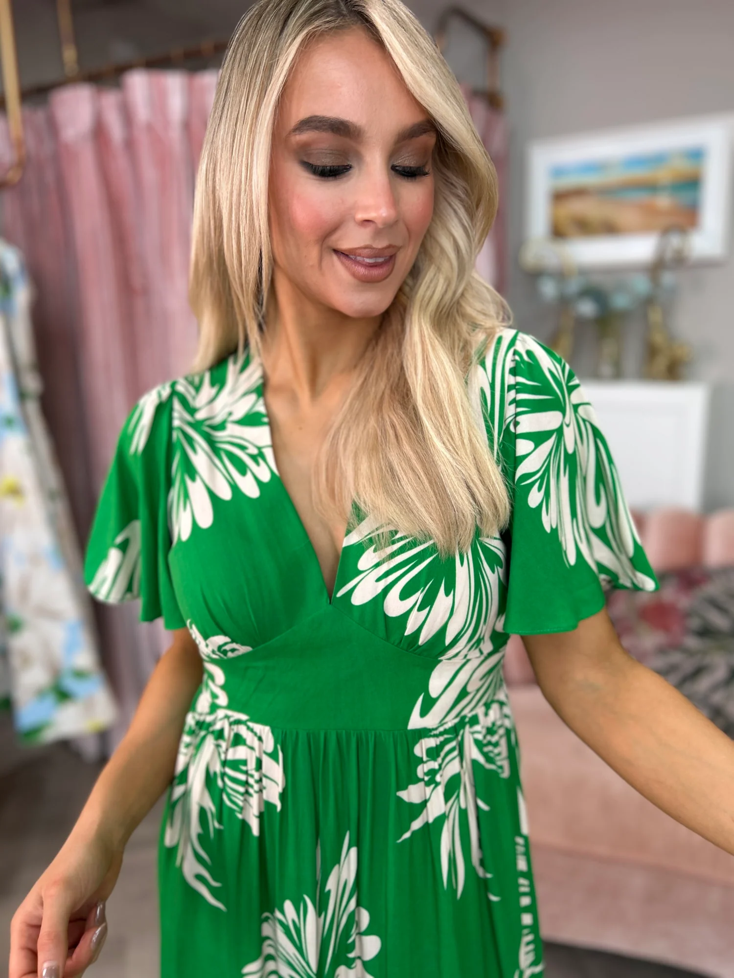 Lori Green Print Dress - Image 9
