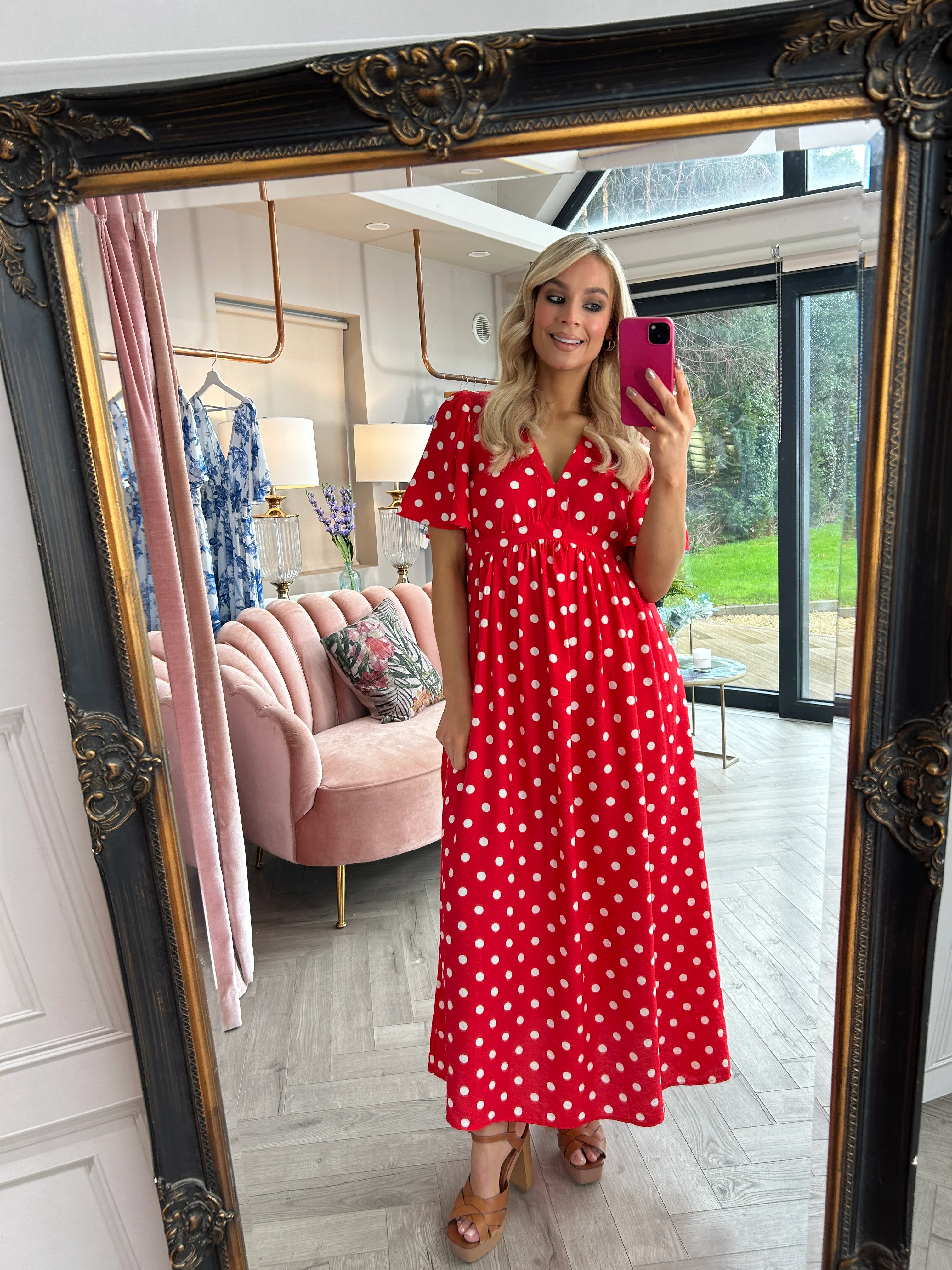 Millie Red Polka Dot dress - Image 10