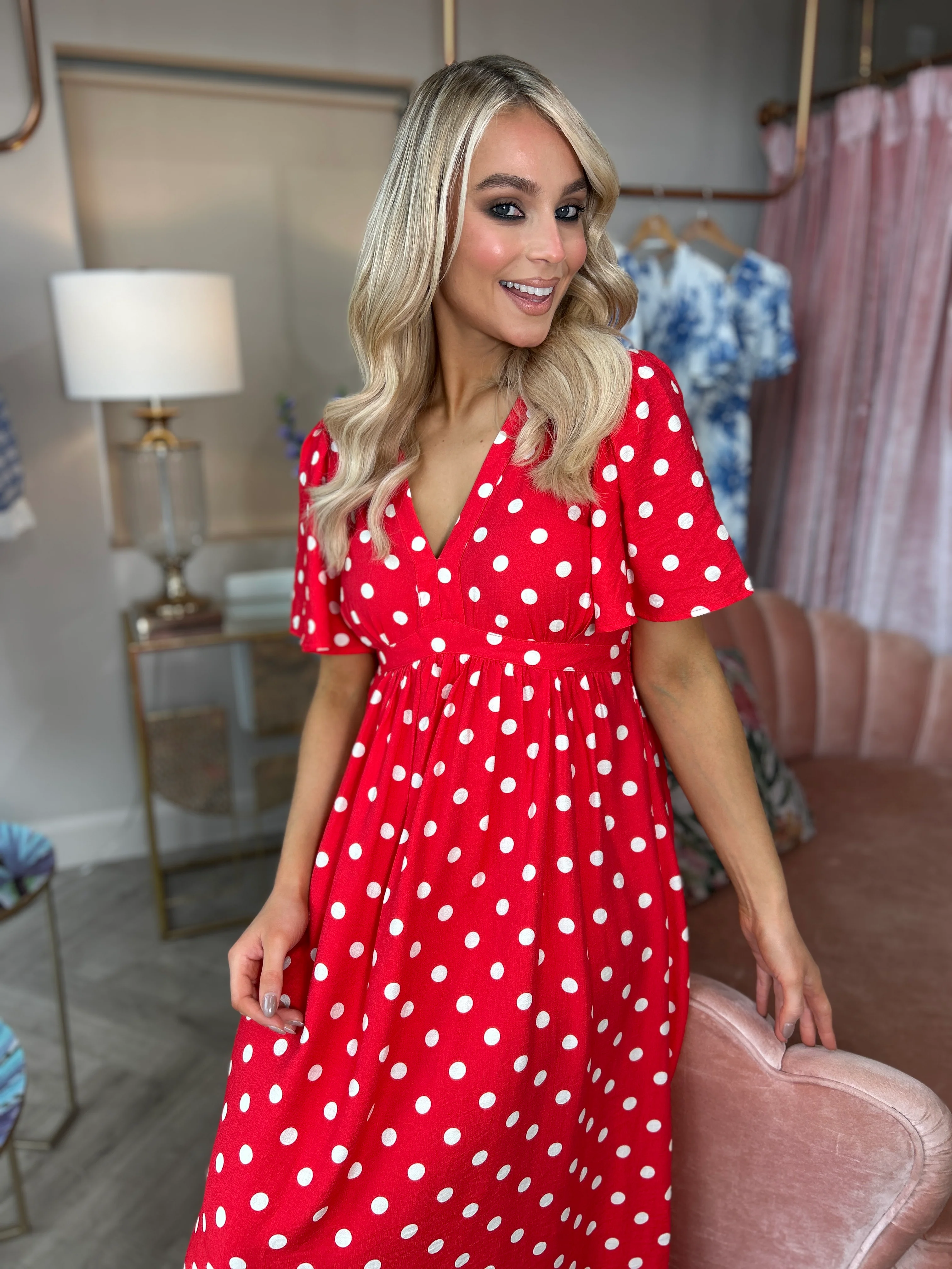 Millie Red Polka Dot dress - Image 3