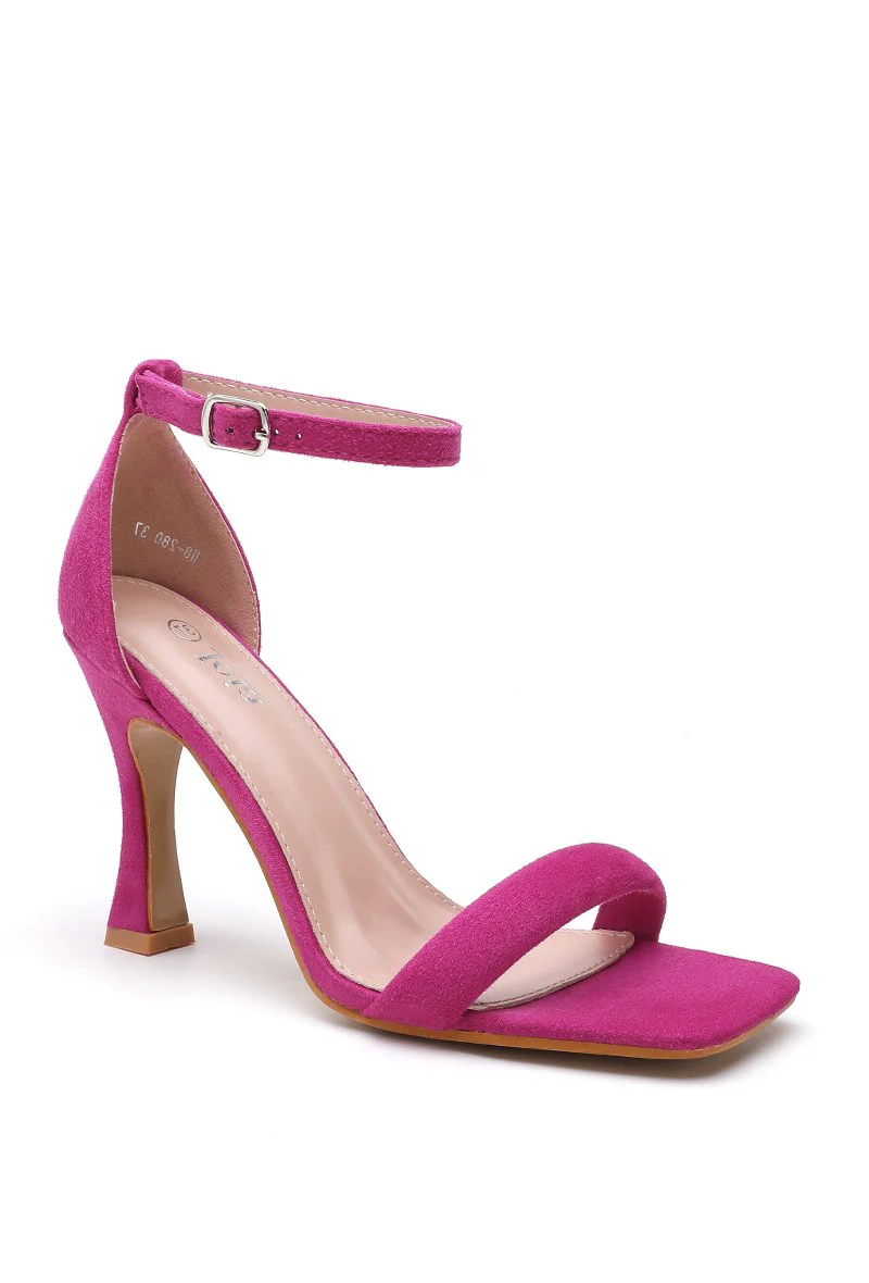 Niya Suede Block Heels Pink - Image 5