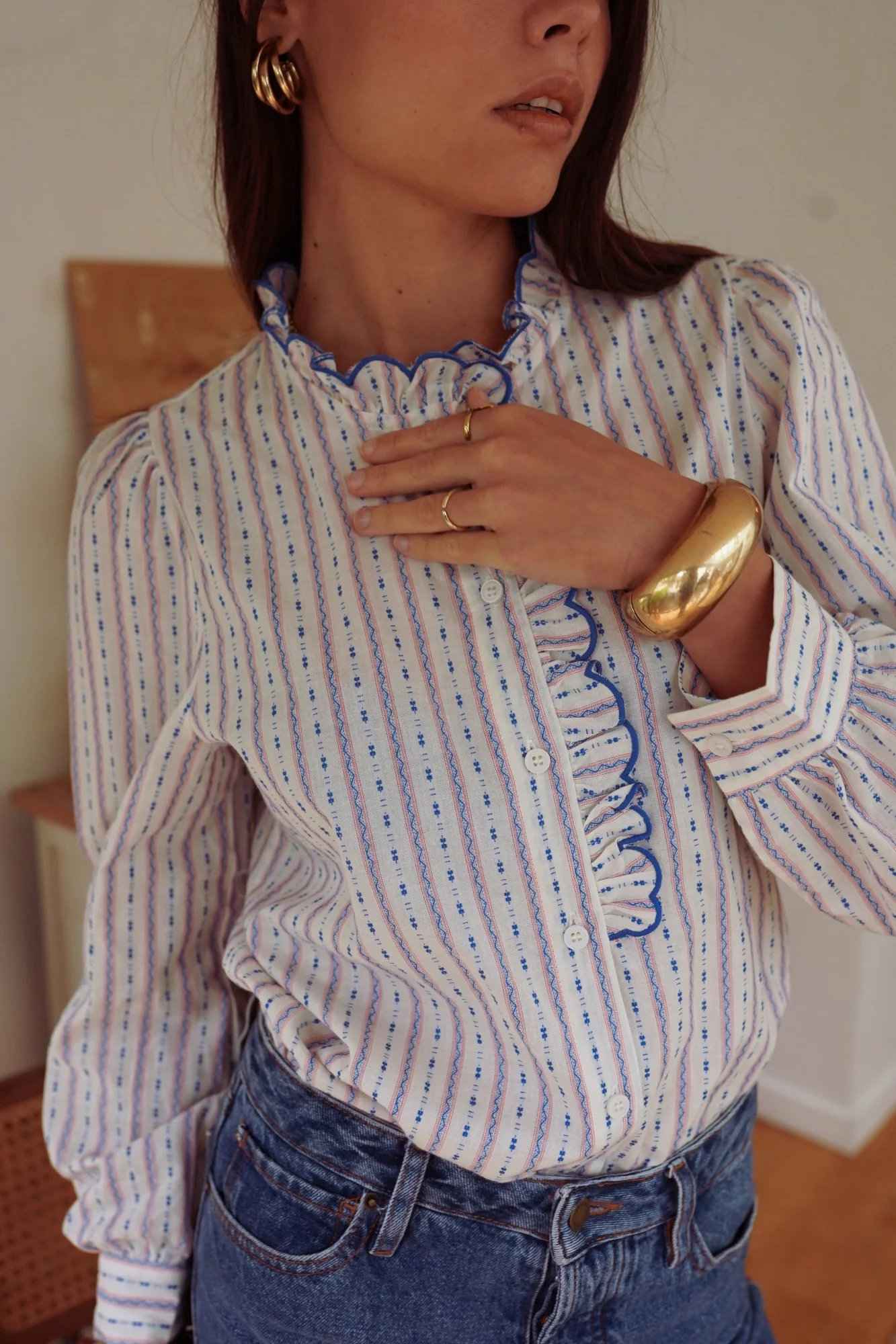 Olivia Blue & Pink Stripe Shirt - Image 6