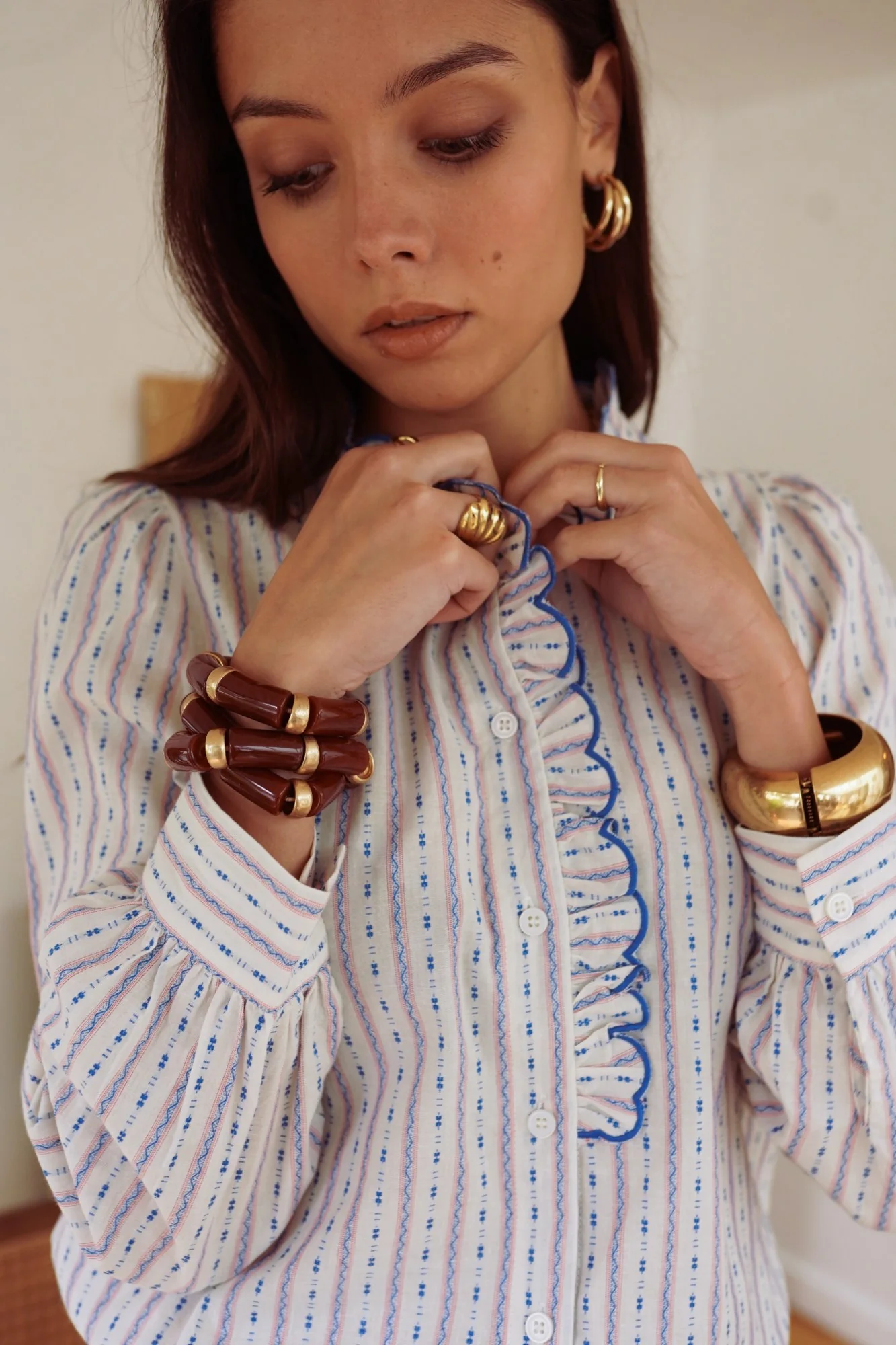 Olivia Blue & Pink Stripe Shirt - Image 8