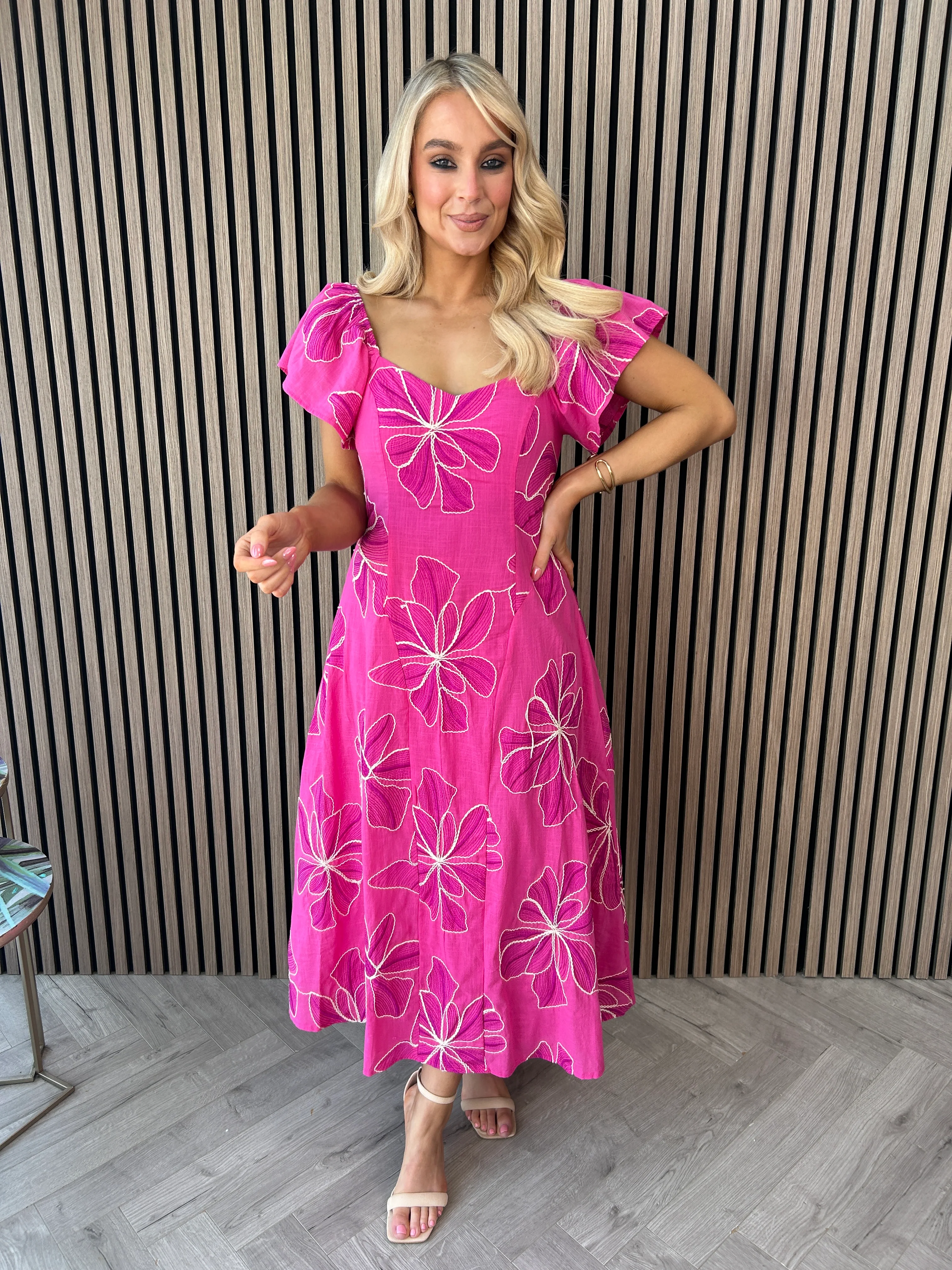 Orlaith Pink Maxi Dress - Image 3