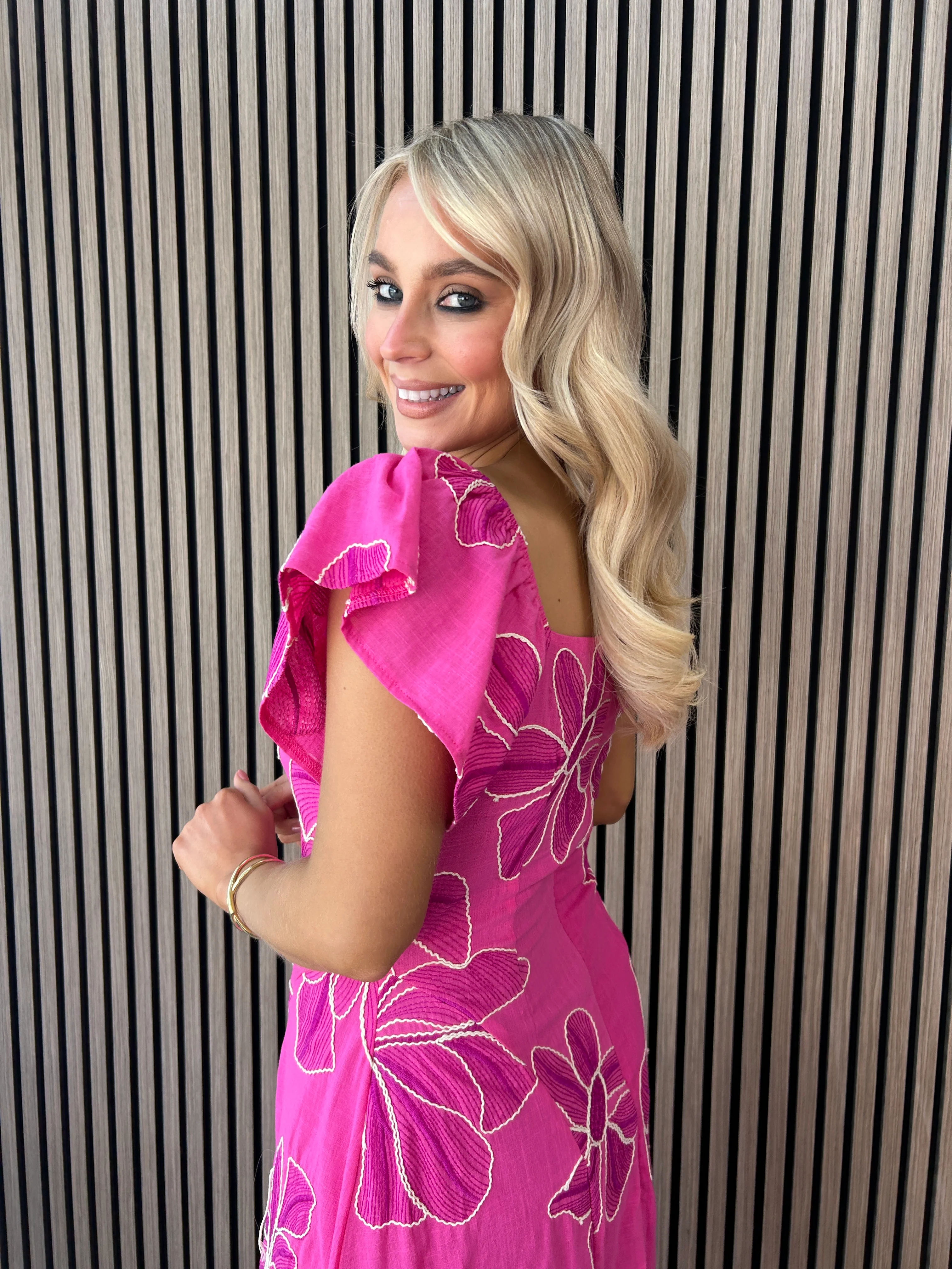 Orlaith Pink Maxi Dress - Image 4