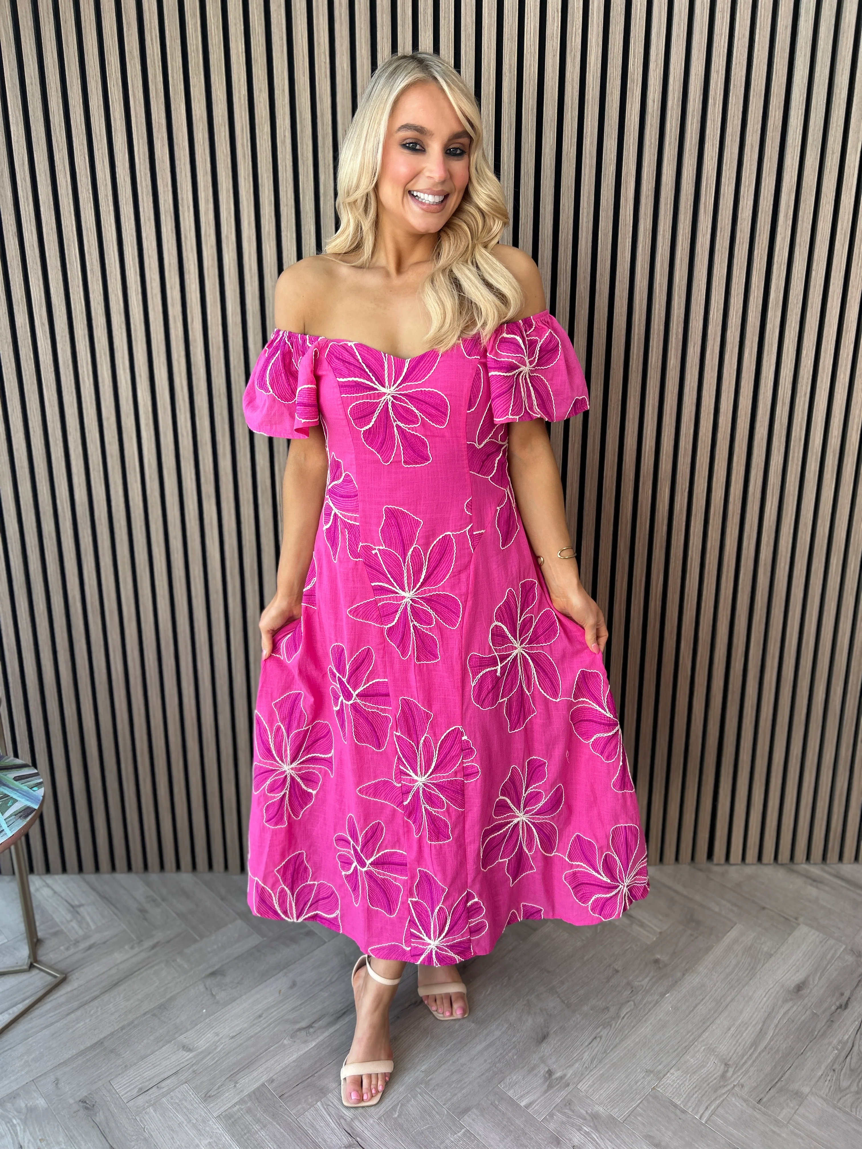 Orlaith Pink Maxi Dress - Image 5