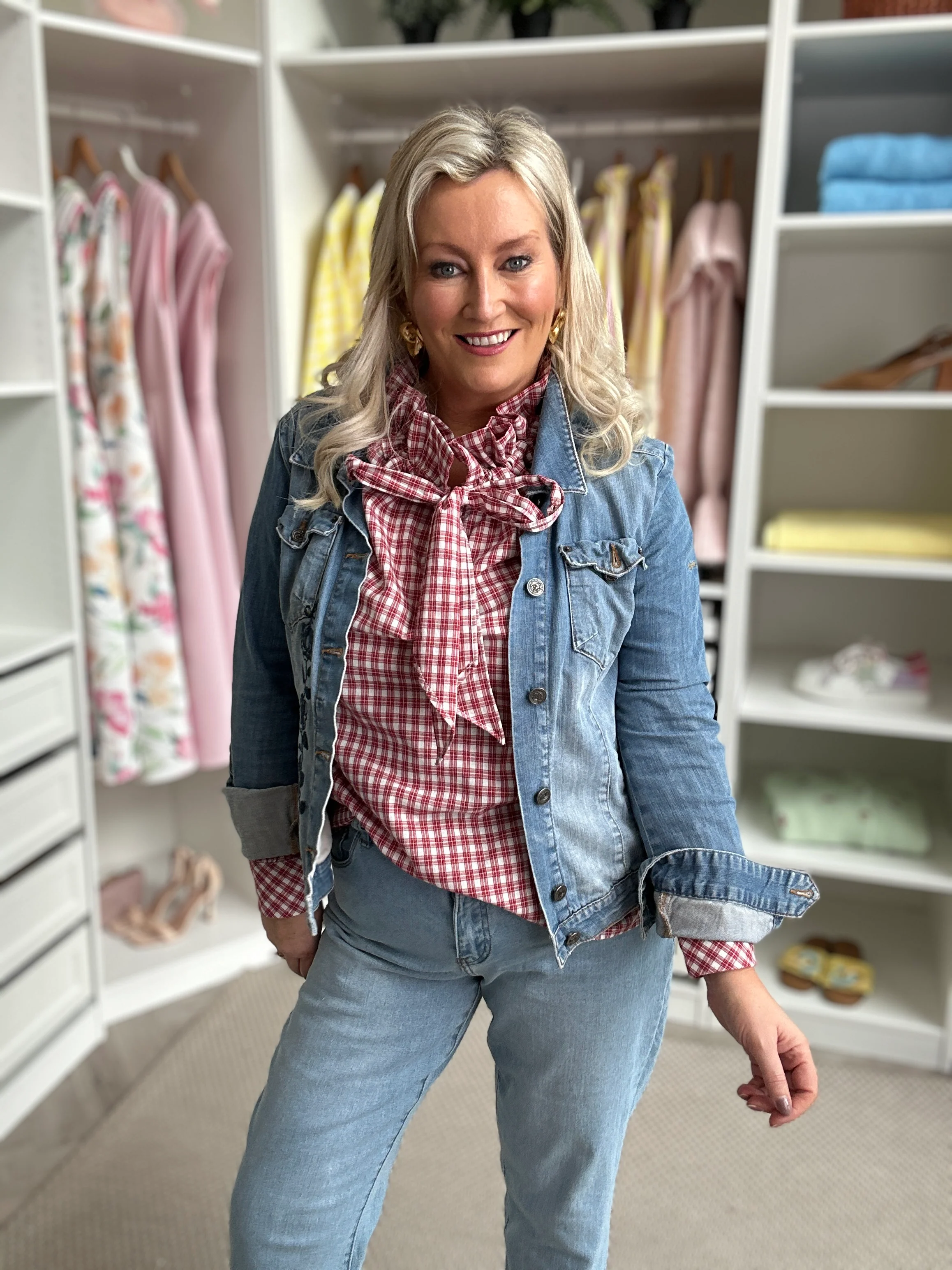 Savannah Check Ruffle Shirt - Image 6